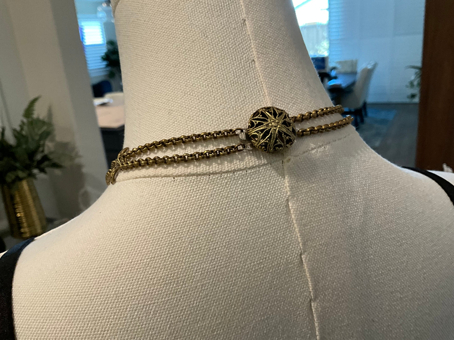 Miriam Haskell Brass Festoon Necklace (circa 1920s)