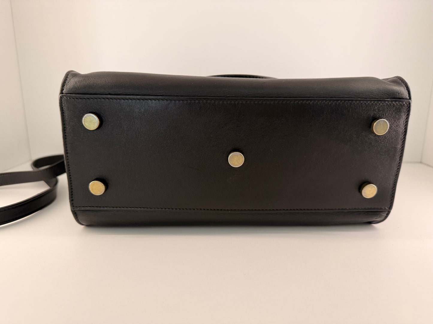 Authentic YSL Monogram Baby Cabás in Black Leather