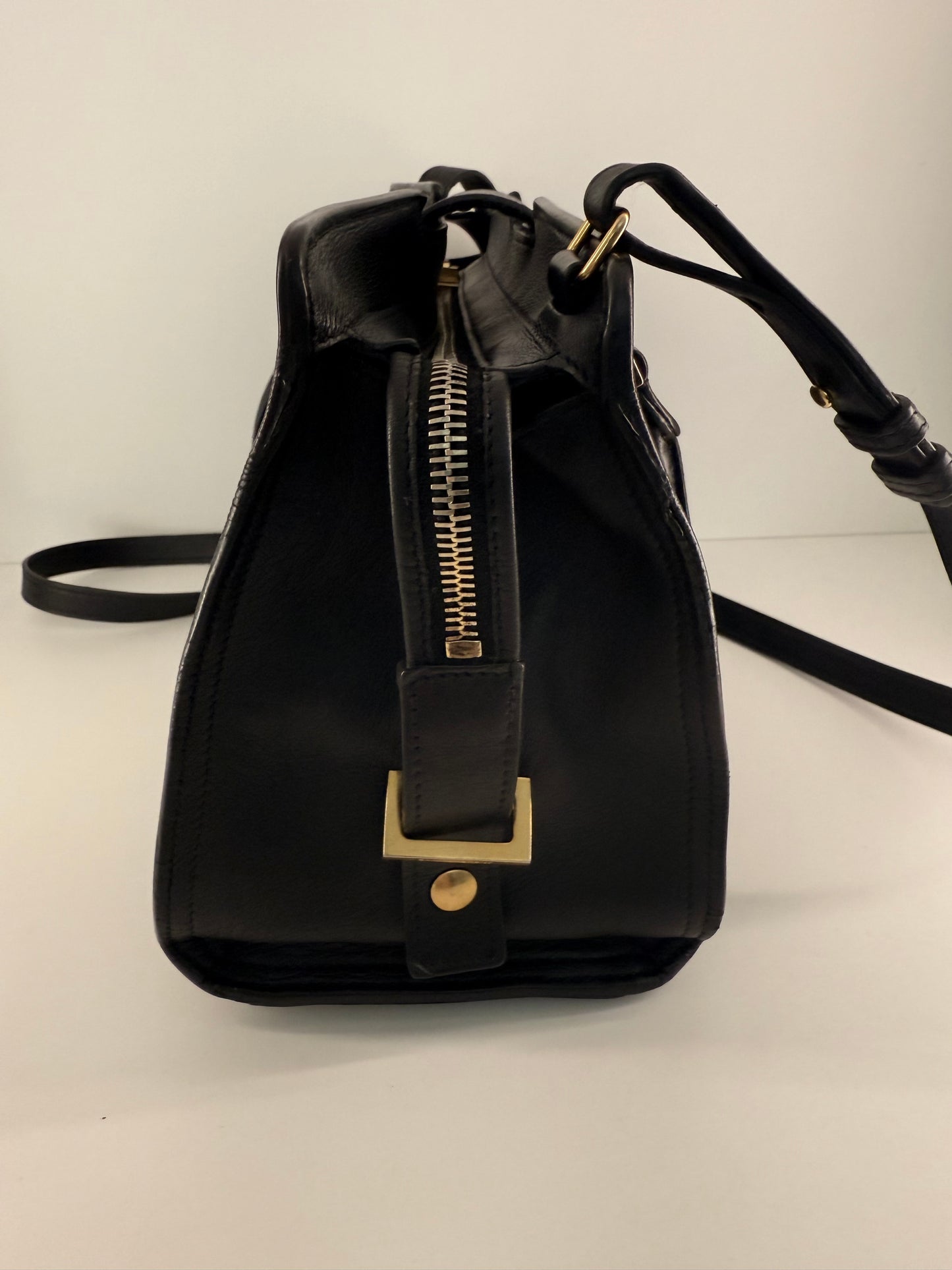 Authentic YSL Monogram Baby Cabás in Black Leather