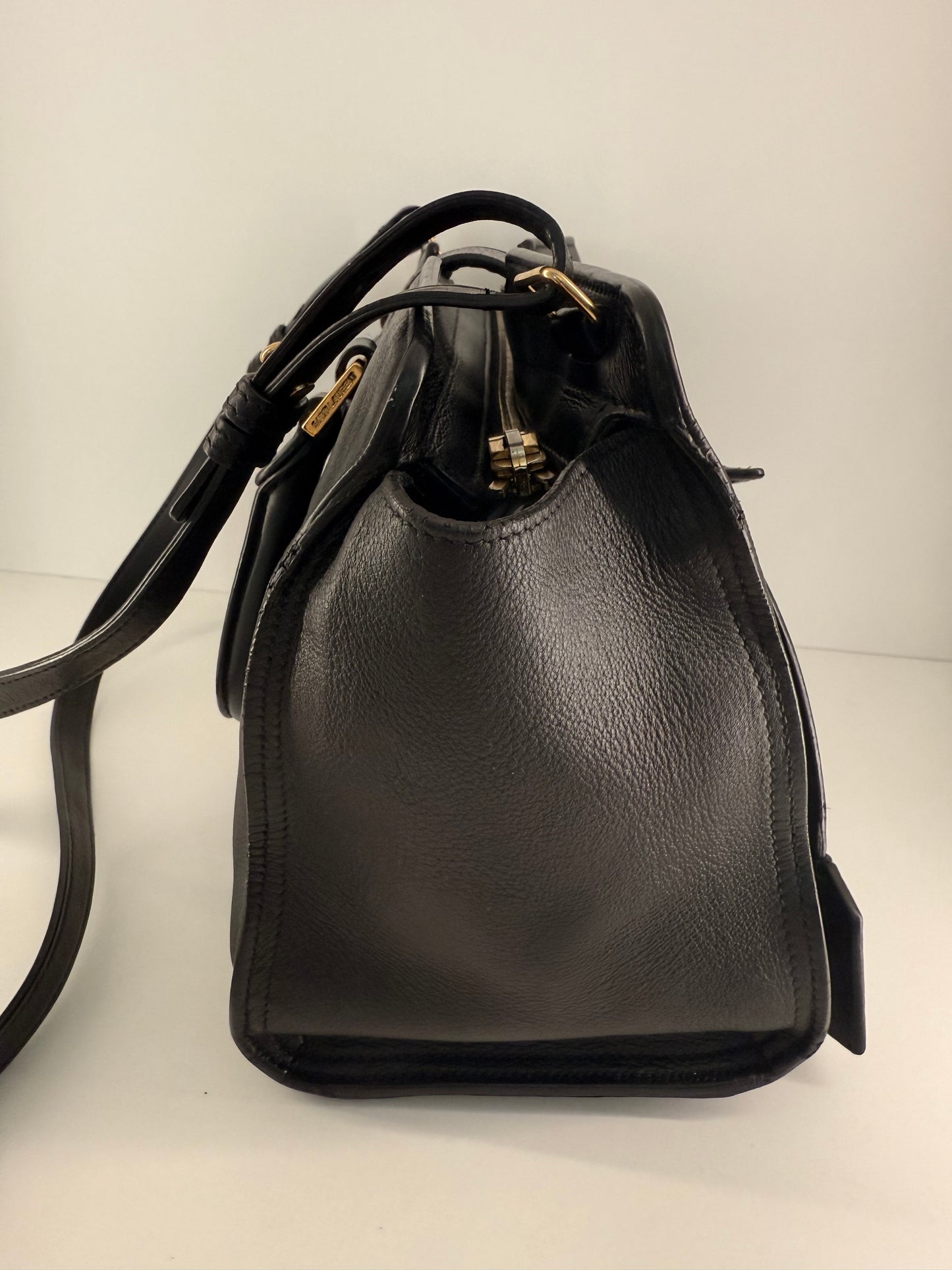 Authentic YSL Monogram Baby Cabás in Black Leather