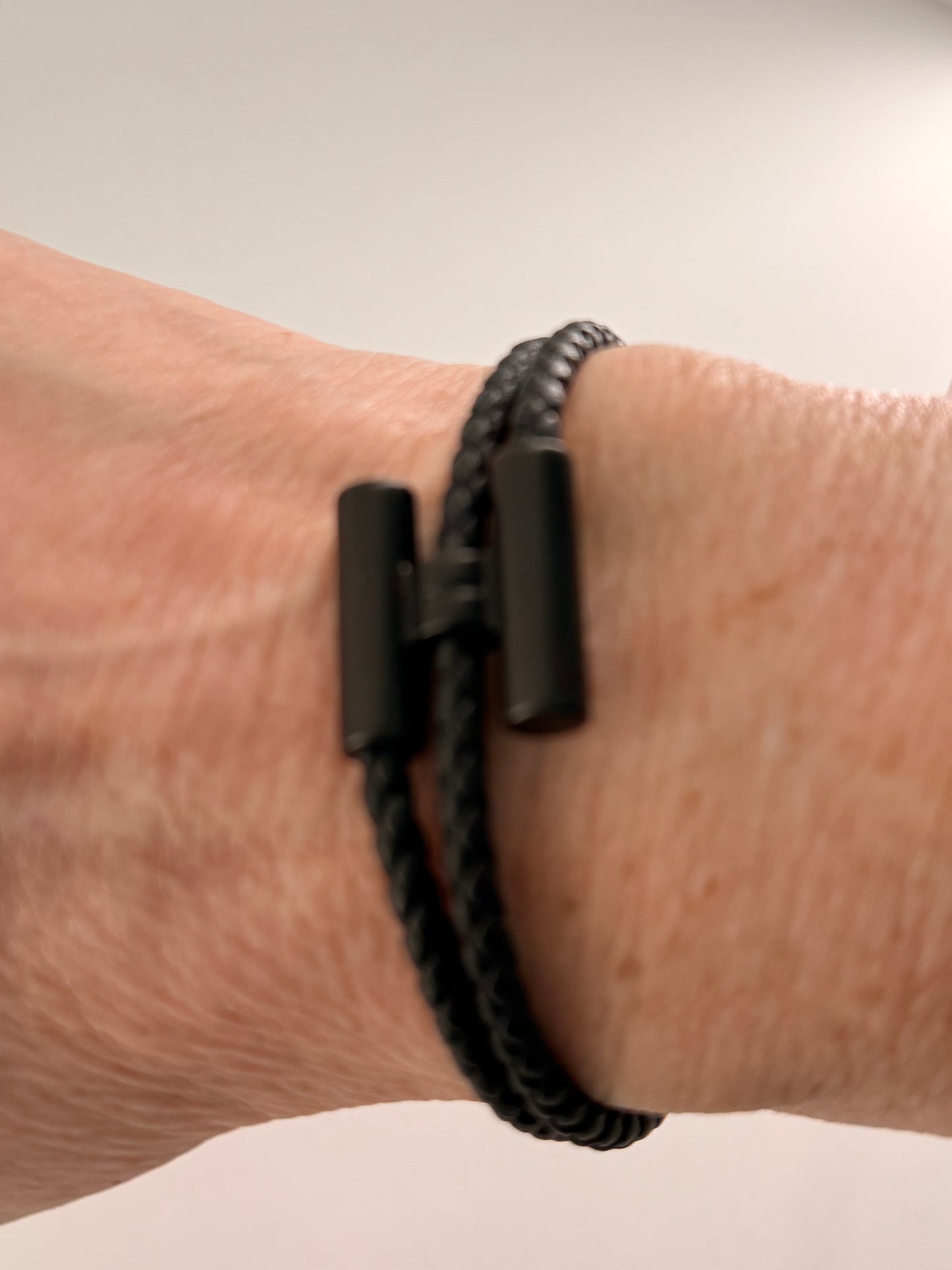 Hermes Black Tournis Tresse Bracelet