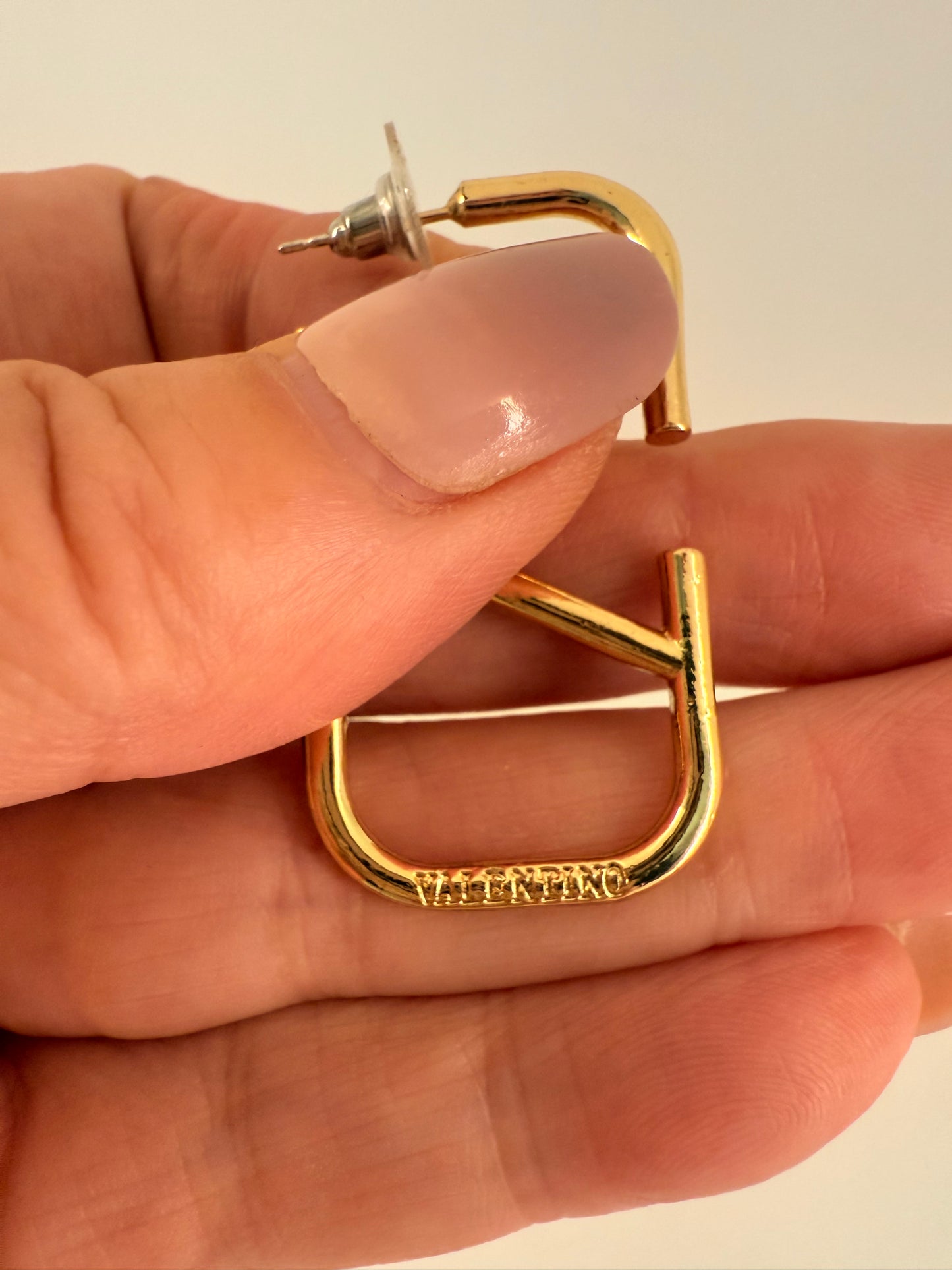 Authentic Valentino Earrings Gold Tone Pierced