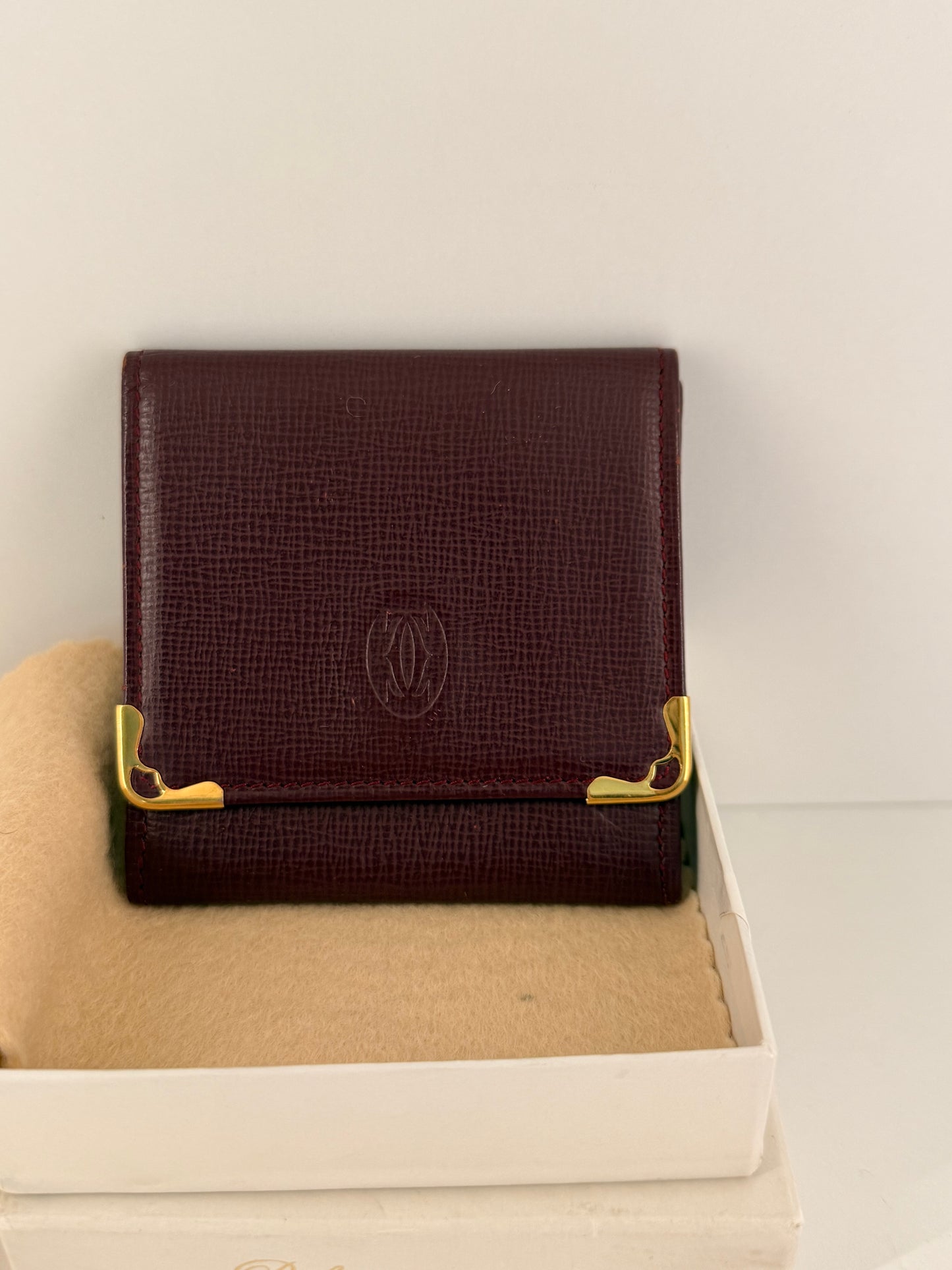 Authentic Cartier Burgundy Coin Purse