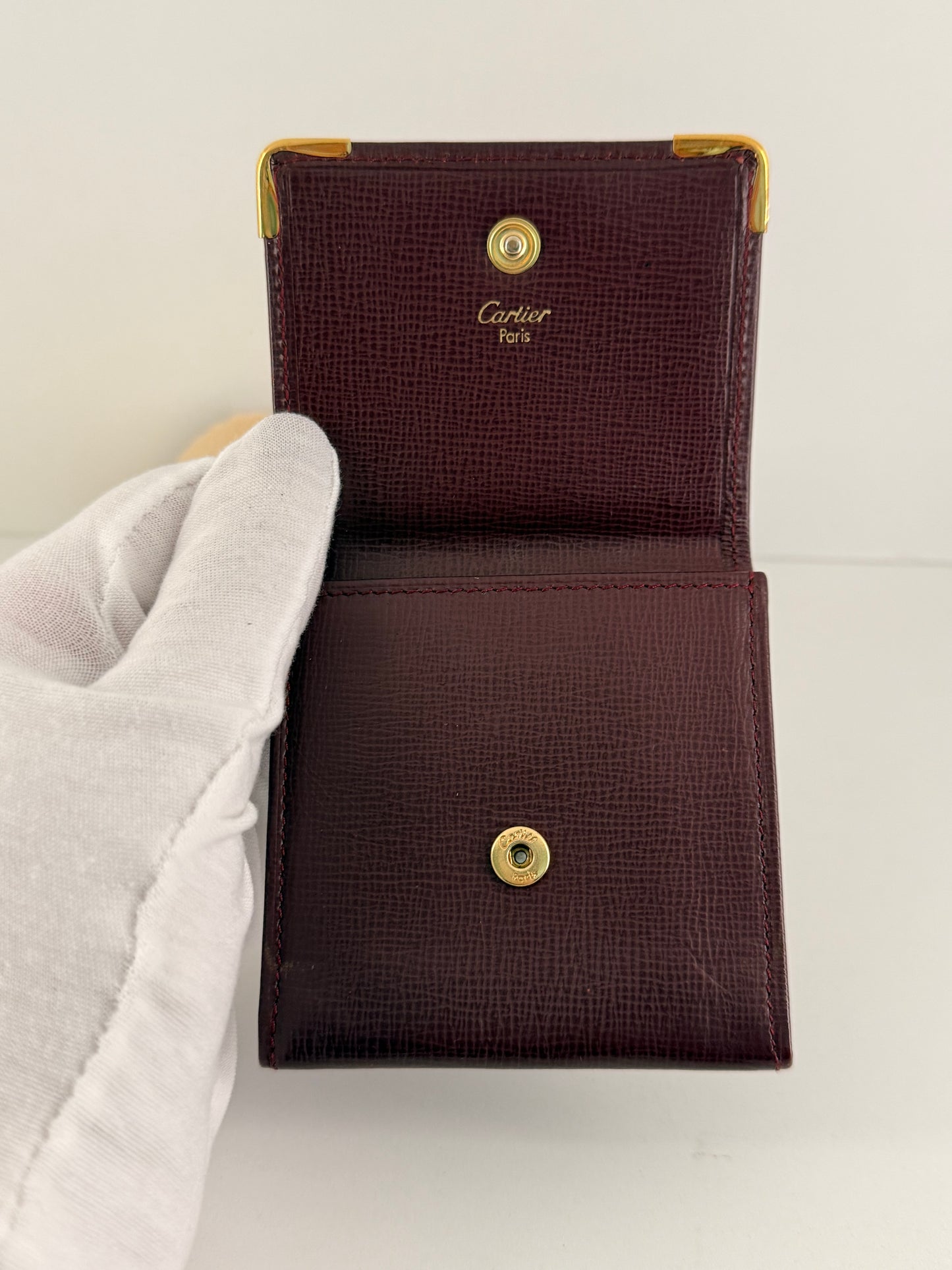 Authentic Cartier Burgundy Coin Purse