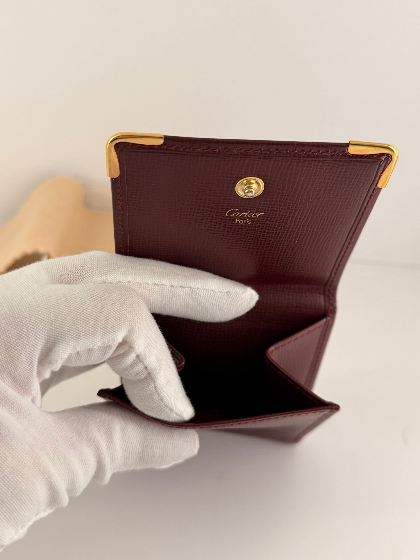 Authentic Cartier Burgundy Coin Purse