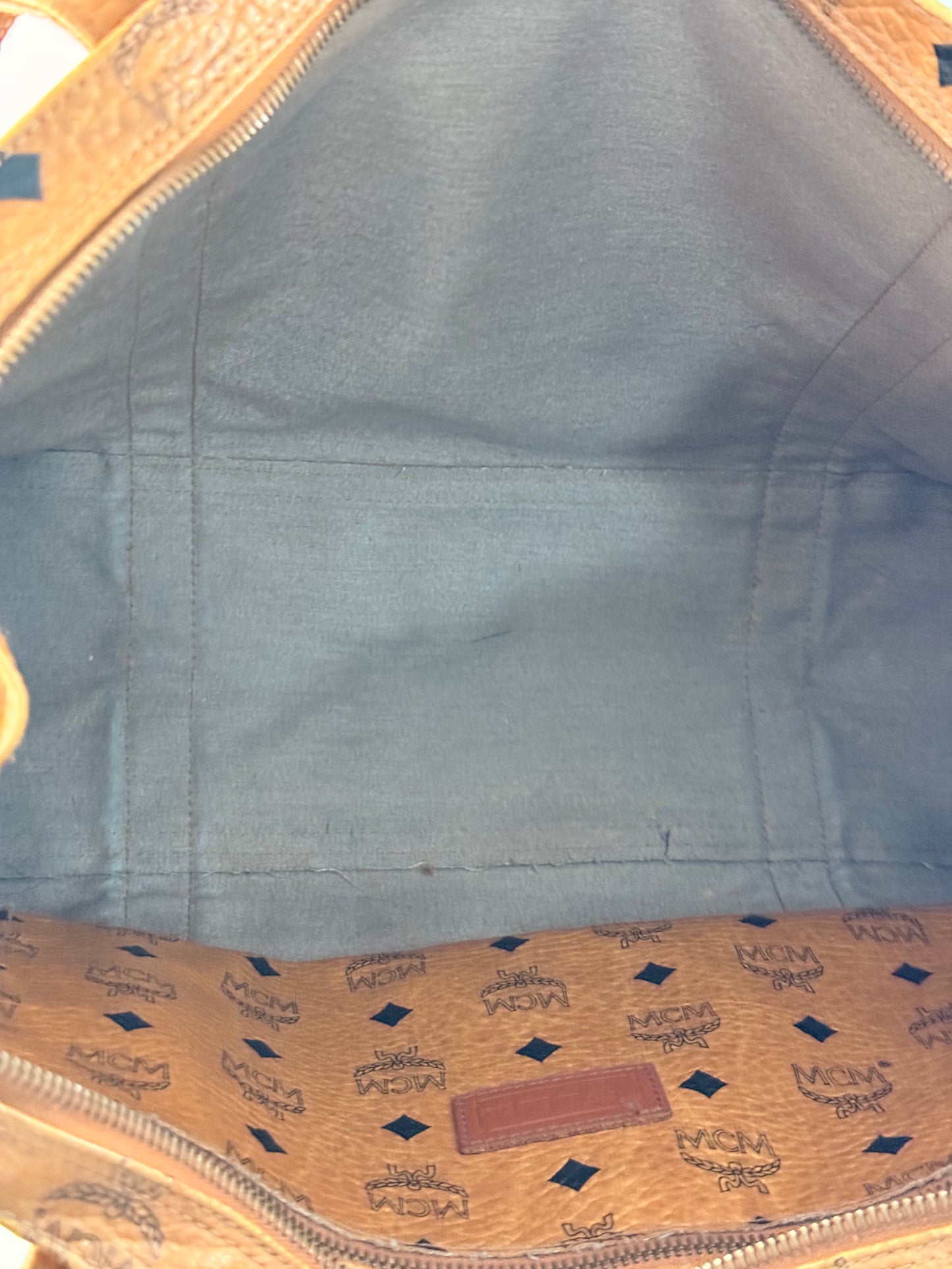 Authentic MCM “Munchen” Cognac Monogram Tote