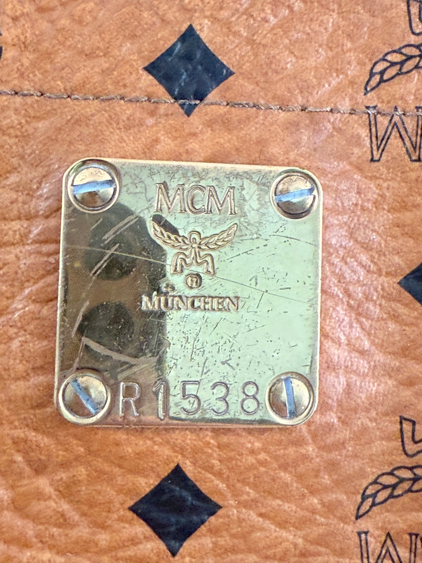 Authentic MCM “Munchen” Cognac Monogram Tote