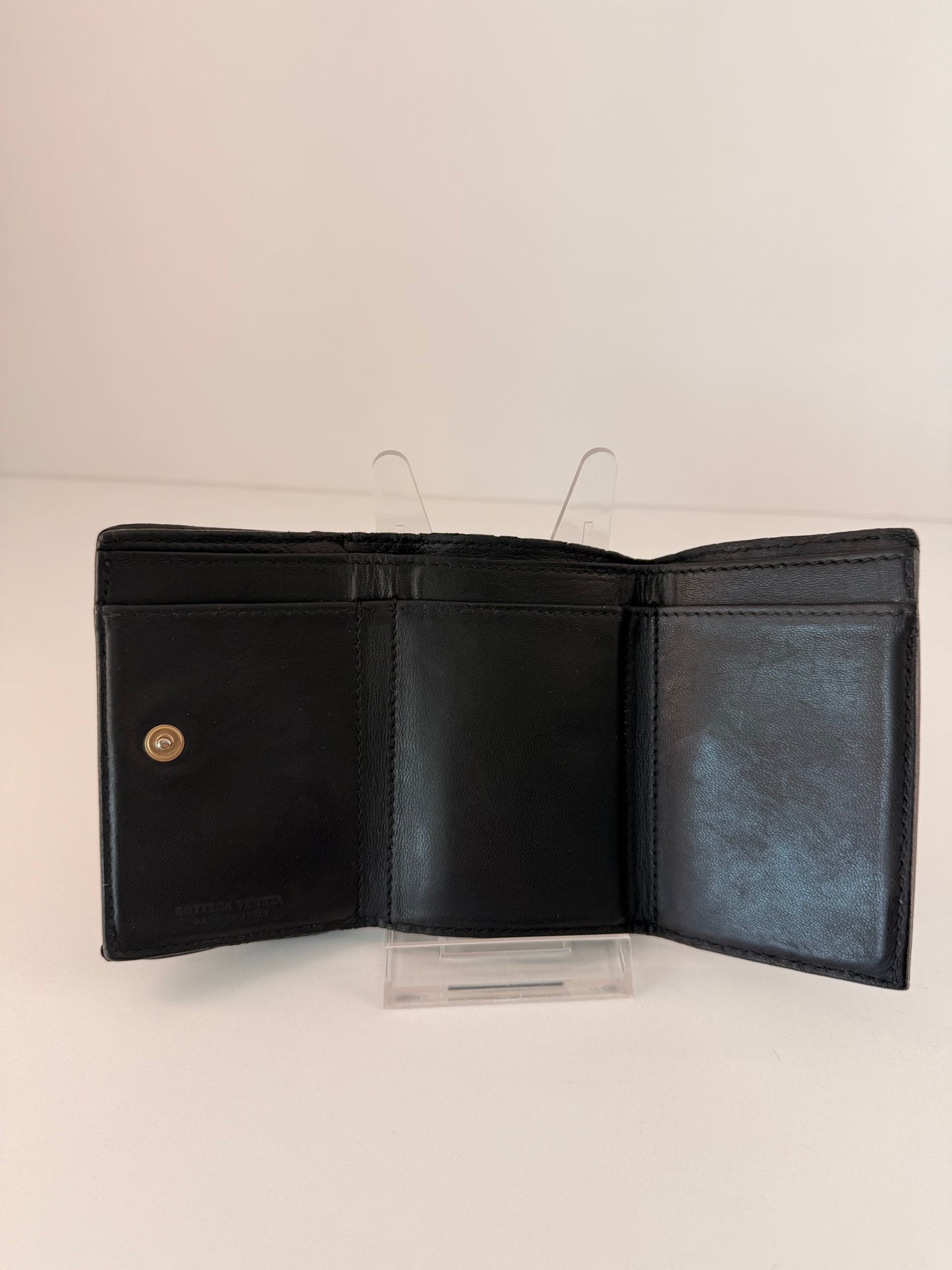 Black Bottega Veneta Men’s (Unisex) Tri-Fold Wallet