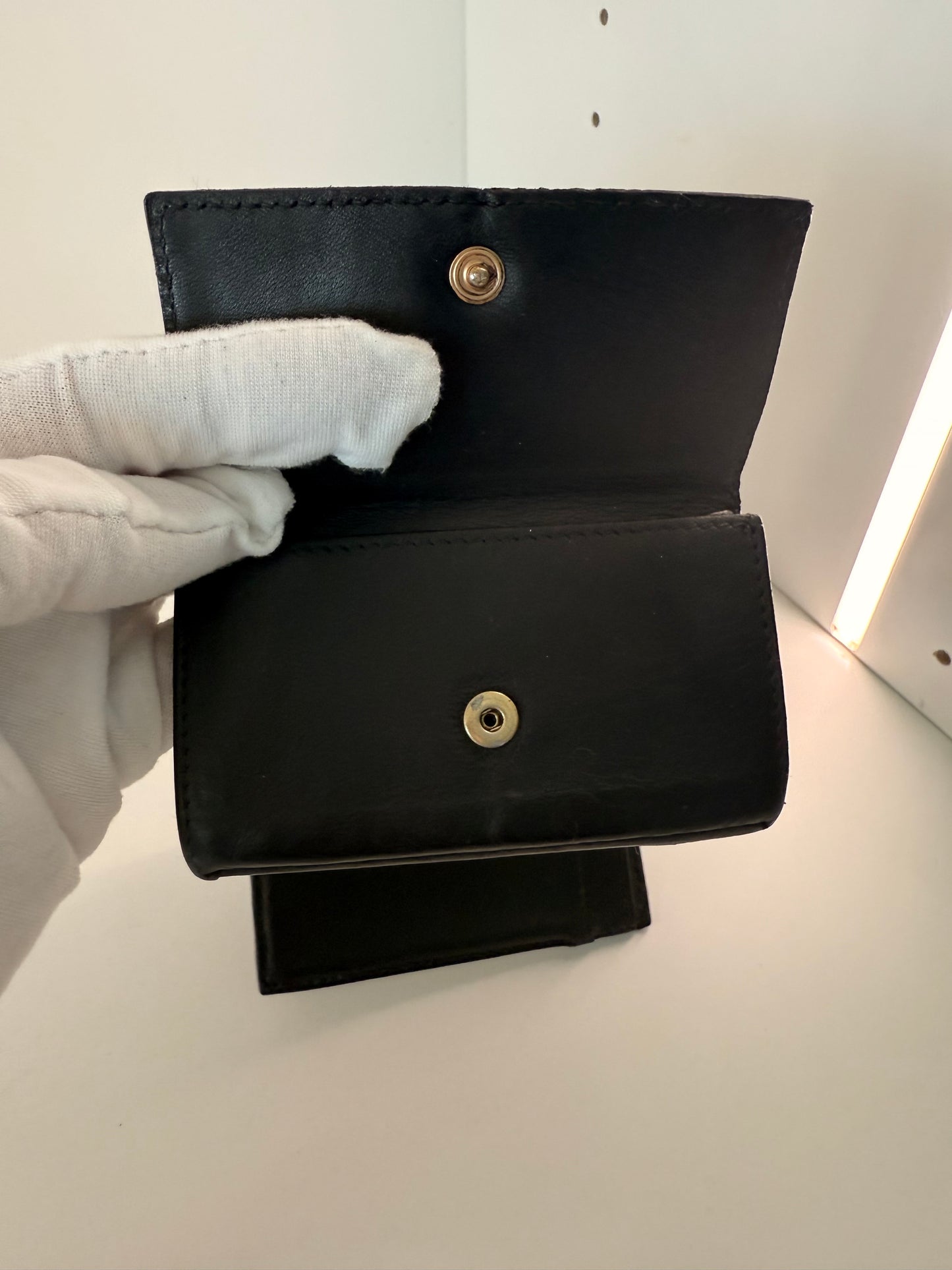 Black Bottega Veneta Men’s (Unisex) Tri-Fold Wallet