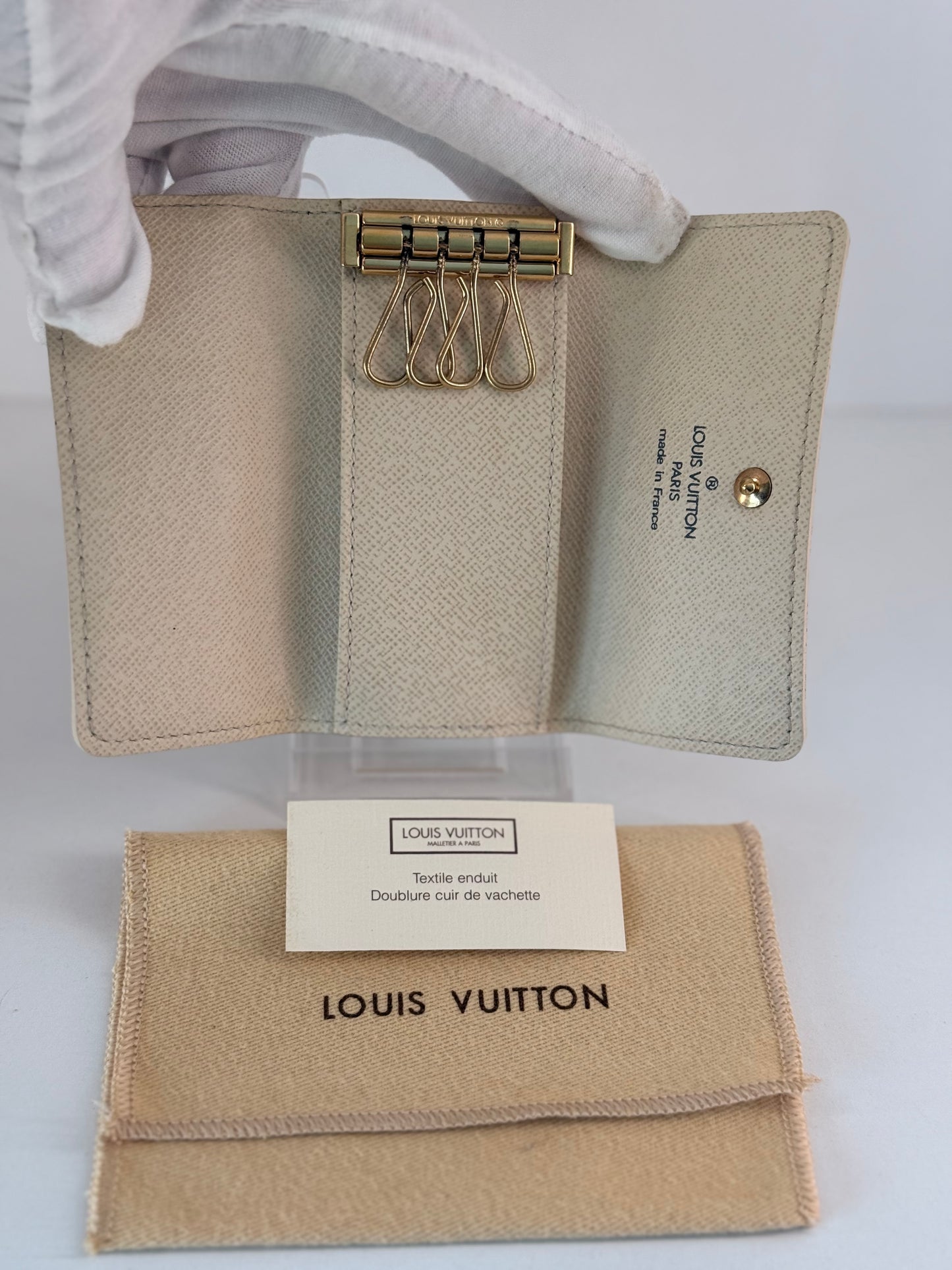LV Damier Azur 4 Key Holder