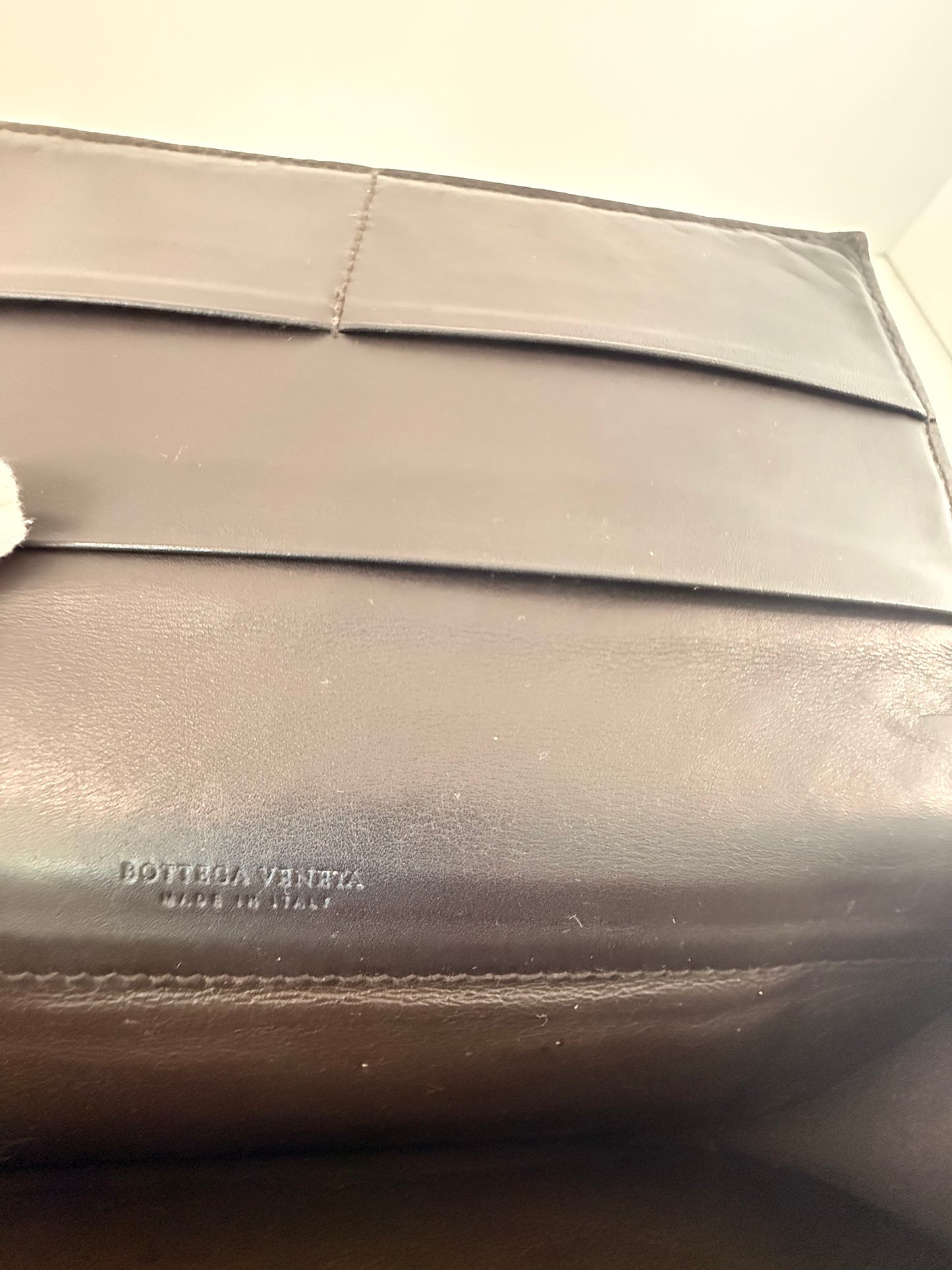 Bottega Veneta Dark Brown Intrecciato Long Leather Wallet