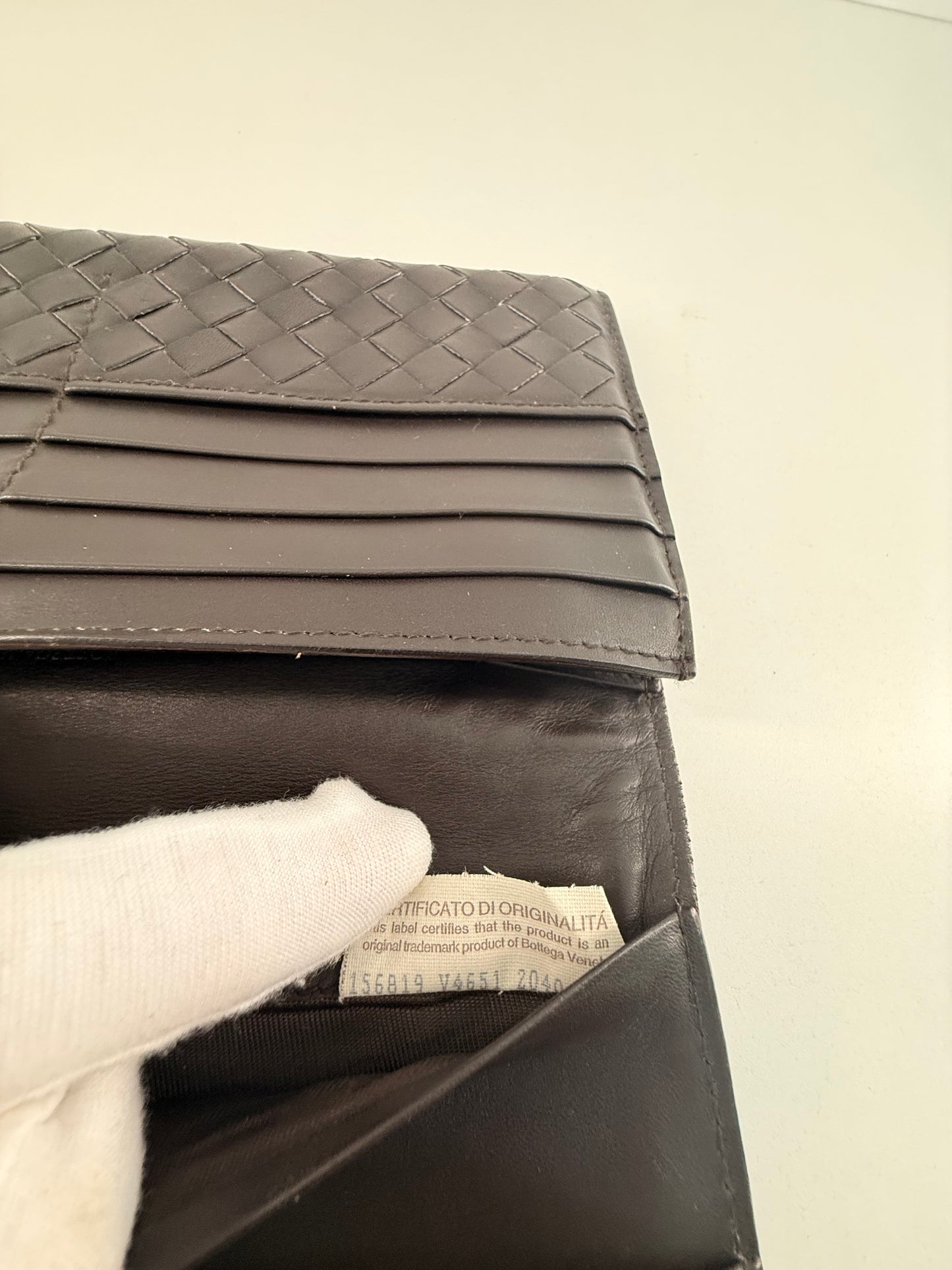 Bottega Veneta Dark Brown Intrecciato Long Leather Wallet