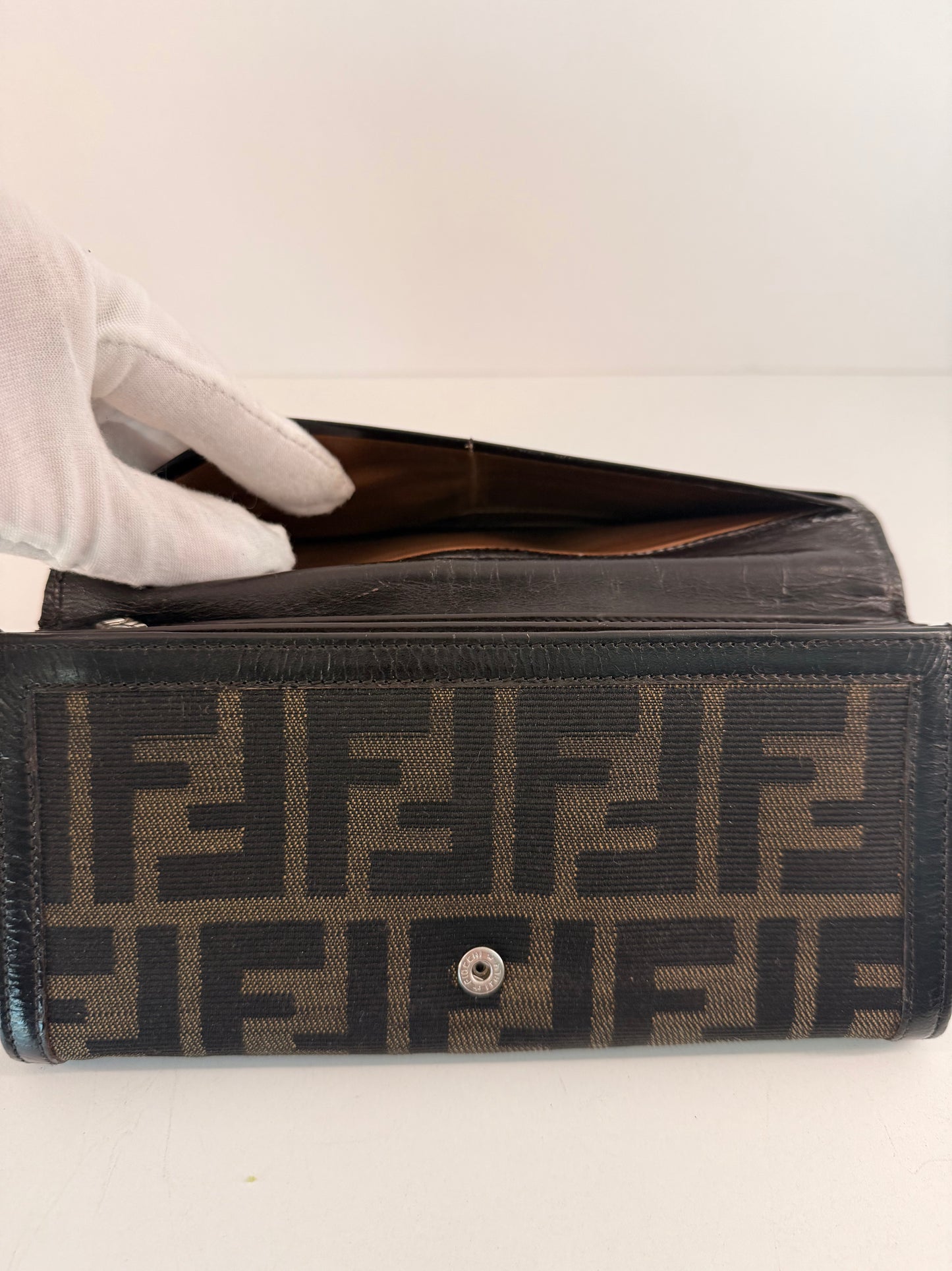Fendi Long Zucca Bi-Fold Wallet Beautifully Refurbished