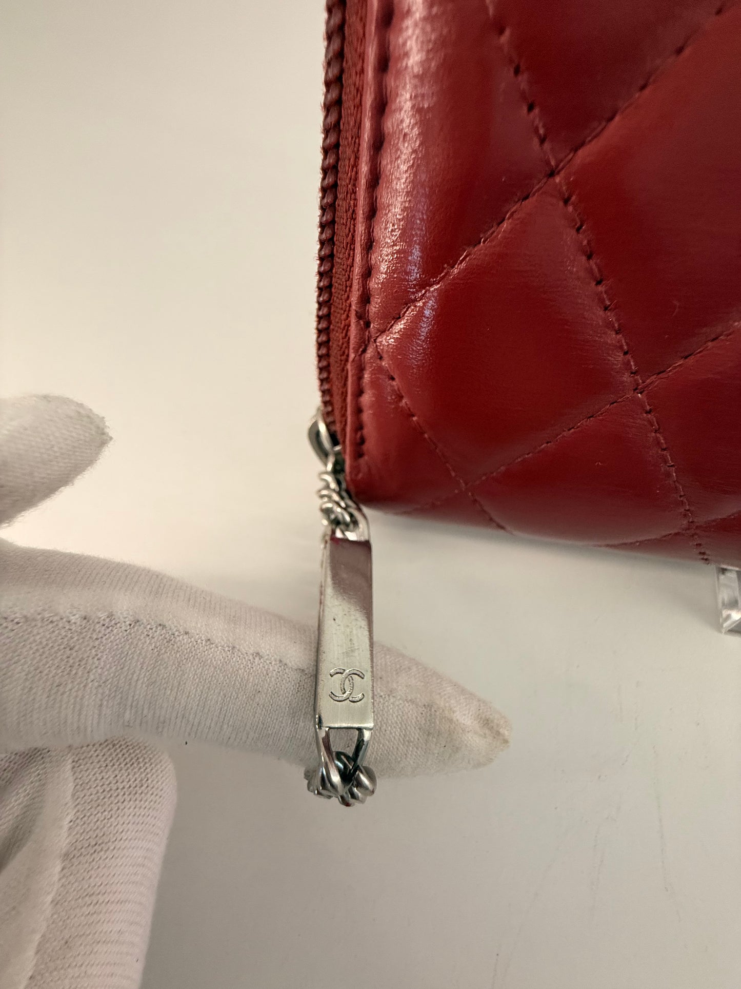 Chanel Cambon Long Red Zip Wallet