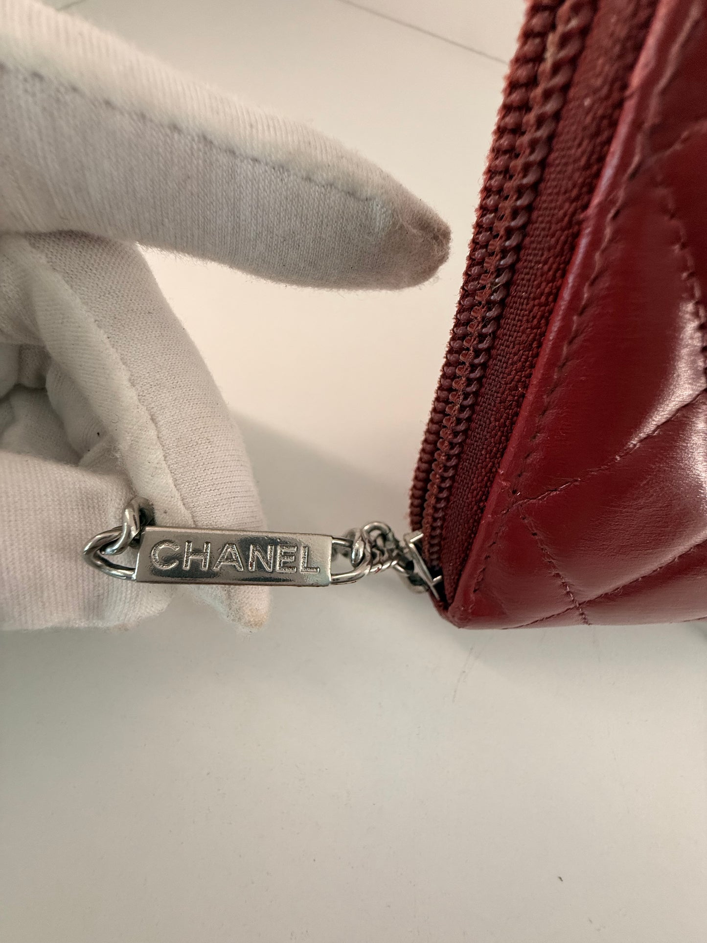 Chanel Cambon Long Red Zip Wallet