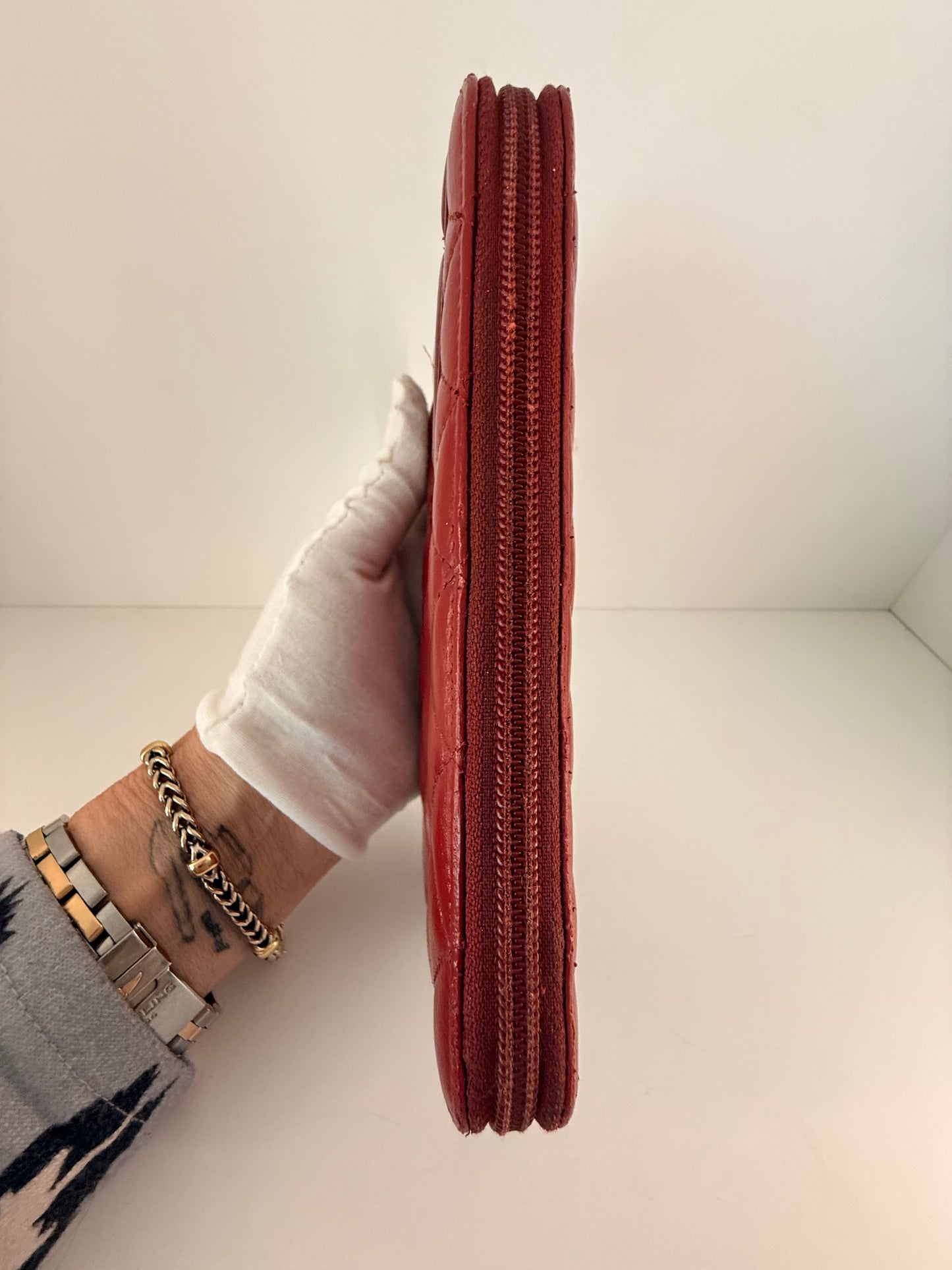 Chanel Cambon Long Red Zip Wallet