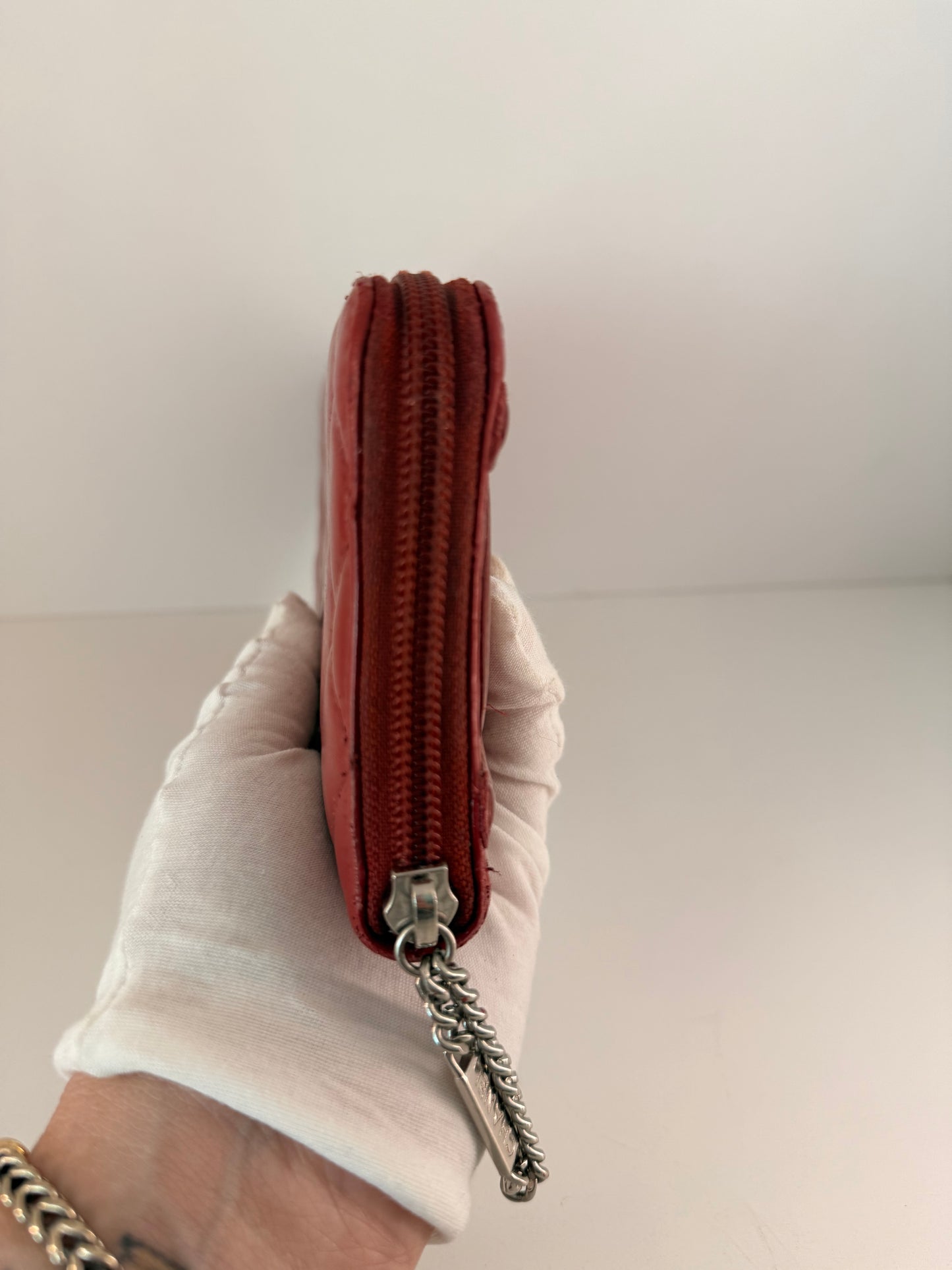 Chanel Cambon Long Red Zip Wallet