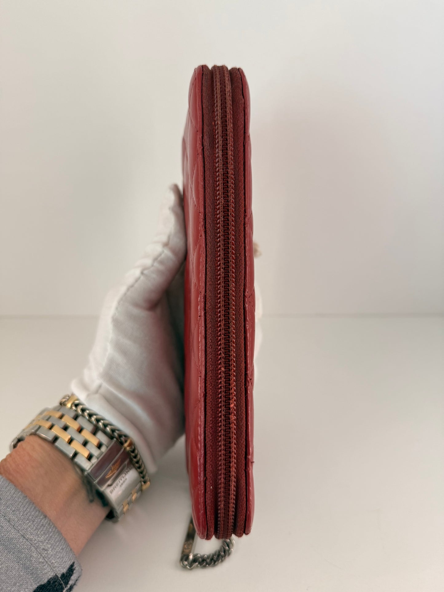 Chanel Cambon Long Red Zip Wallet