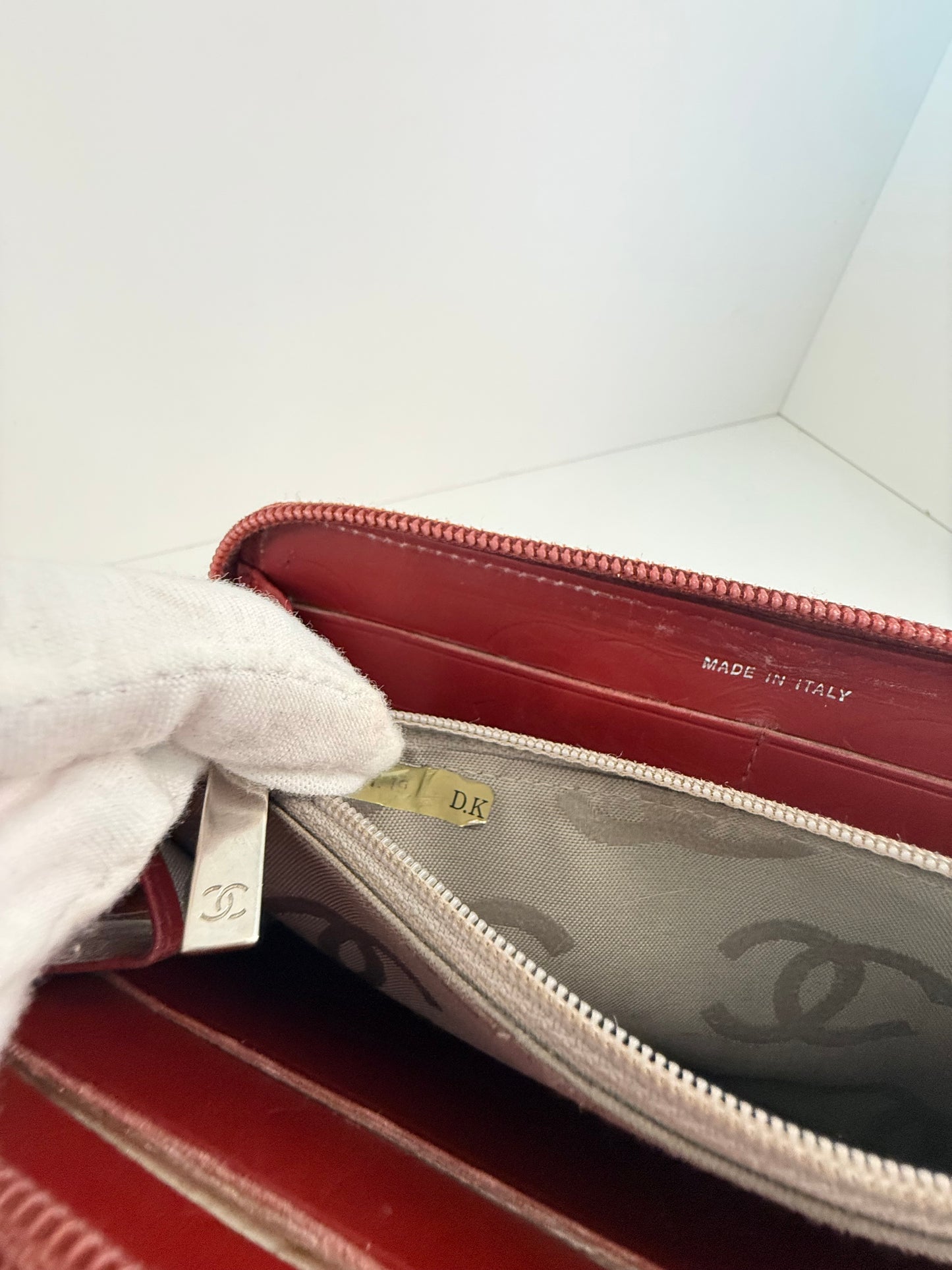 Chanel Cambon Long Red Zip Wallet