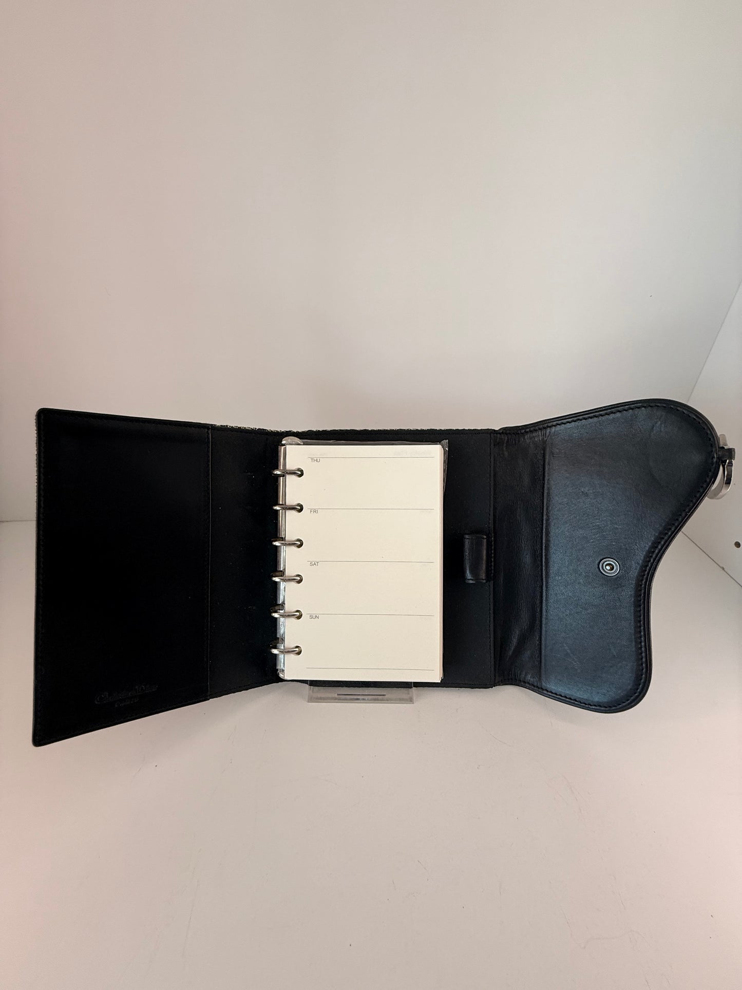 Authentic Dior passport/agenda w/ unbranded crossbody chain
