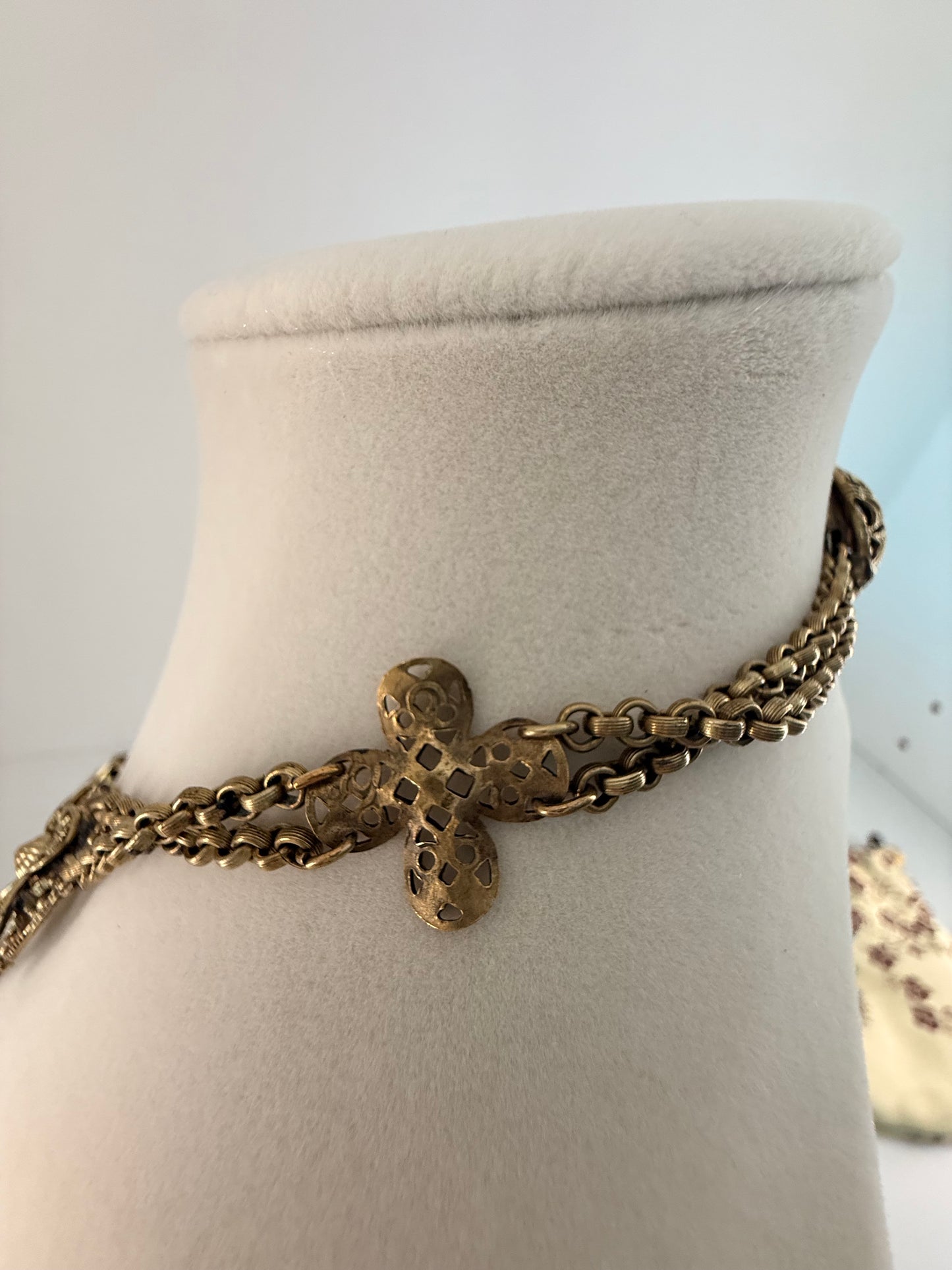 Miriam Haskell Brass Festoon Necklace (circa 1920s)