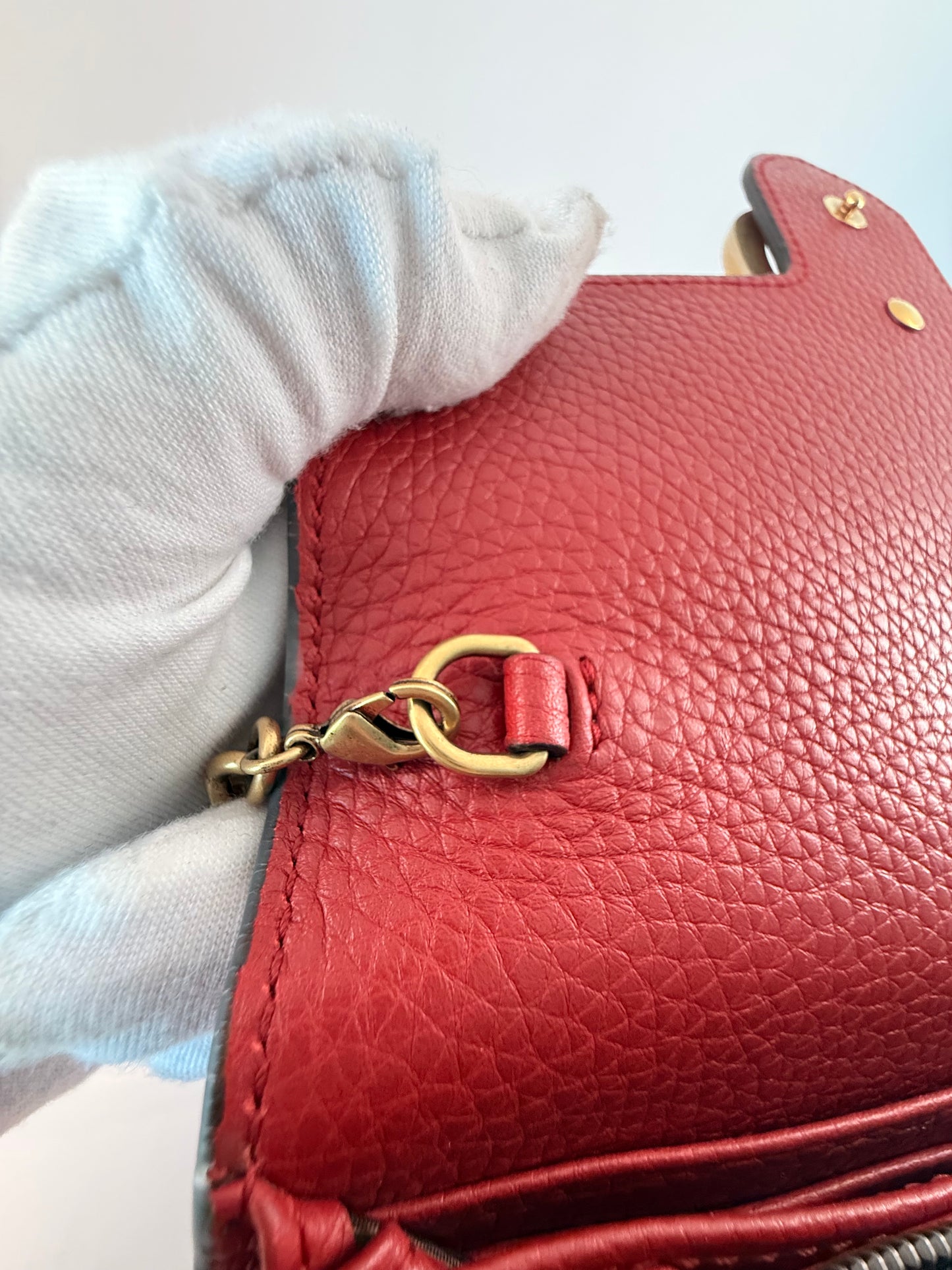 Authentic Gorgeous Red Gucci Marmont Wallet On Chain