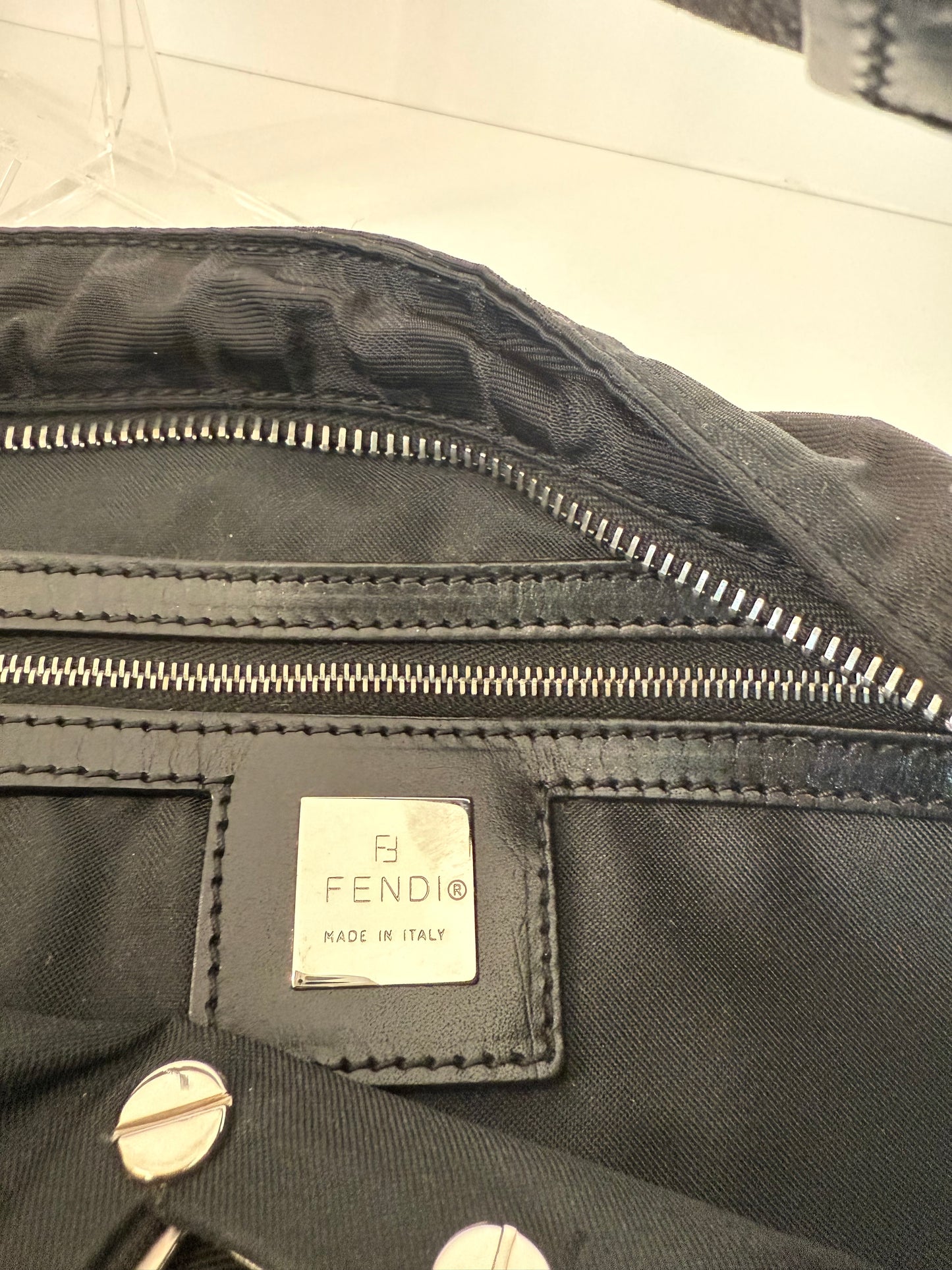 Authentic Fendi fabric/leather handbag