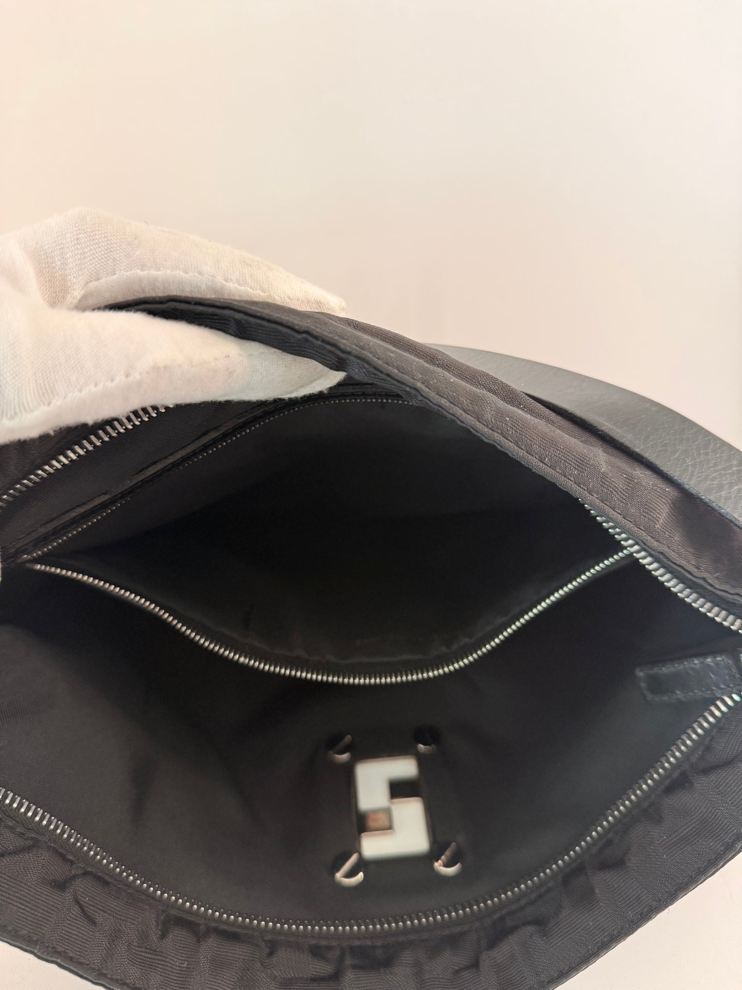 Authentic Fendi fabric/leather handbag