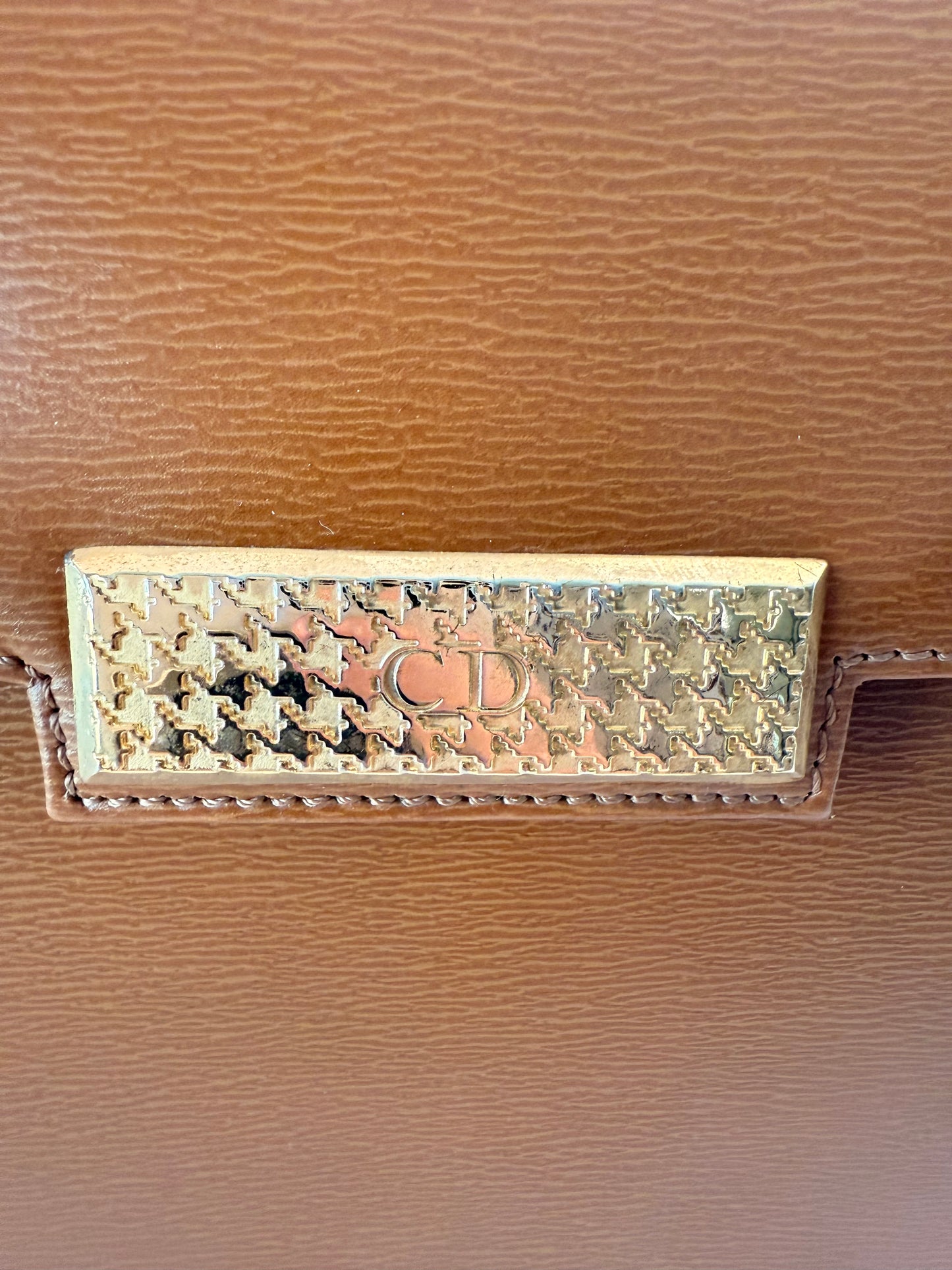 Authentic Christian Dior Brown Leather Crossbody/Shoulder Bag