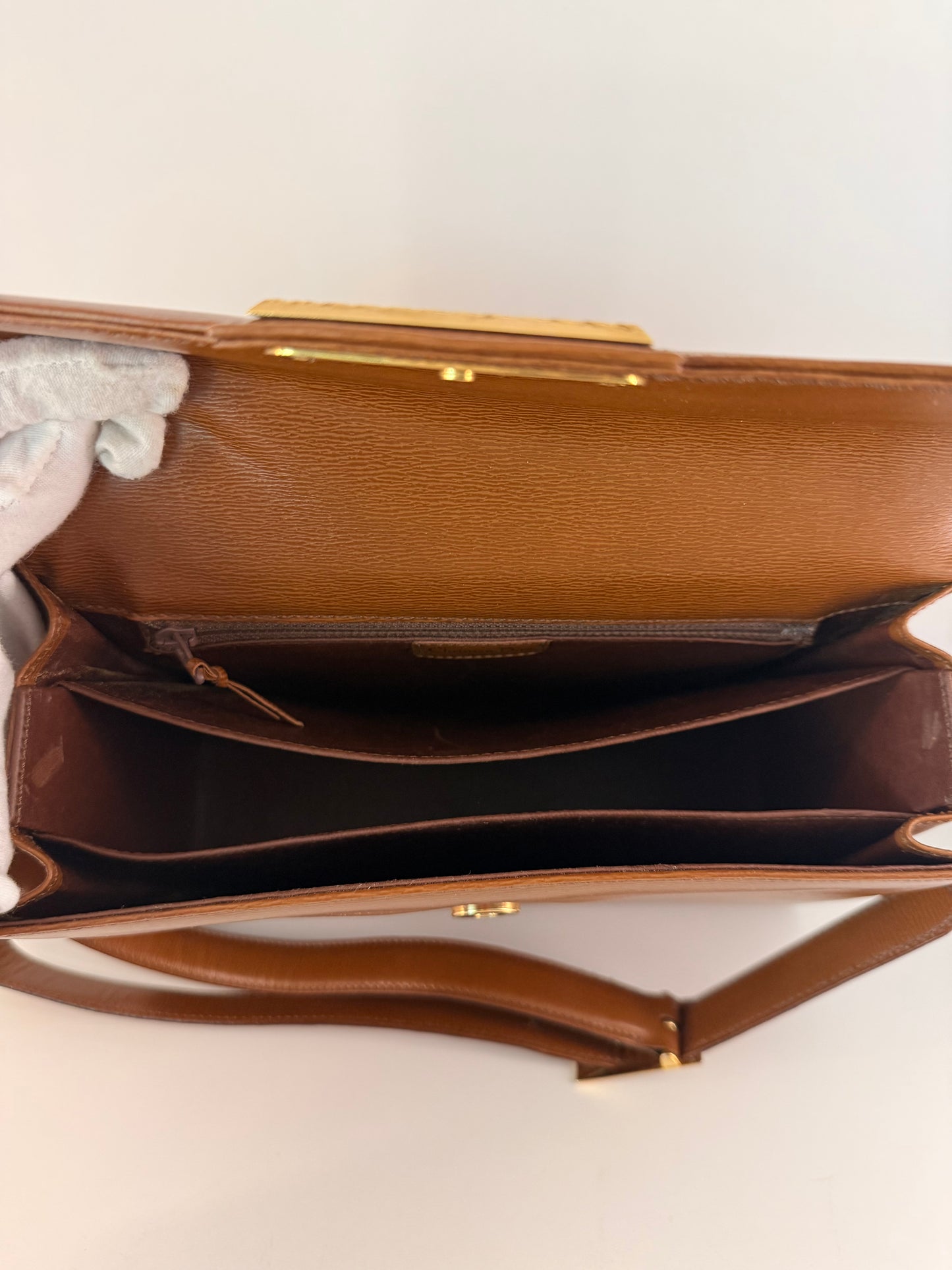 Authentic Christian Dior Brown Leather Crossbody/Shoulder Bag
