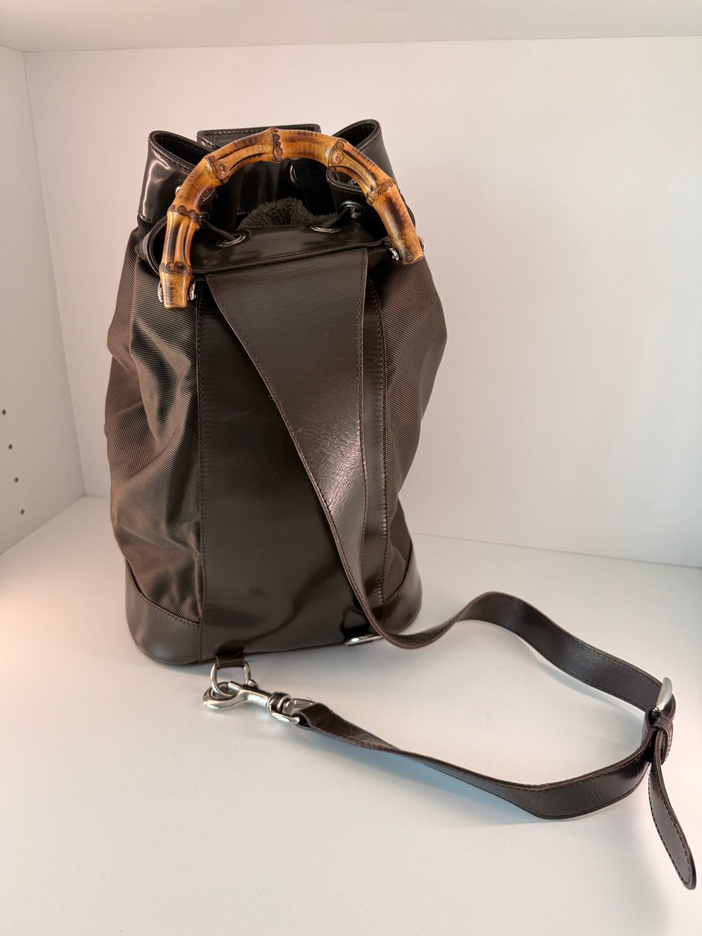 Gucci Vintage Nylon/Leather Sling Bag