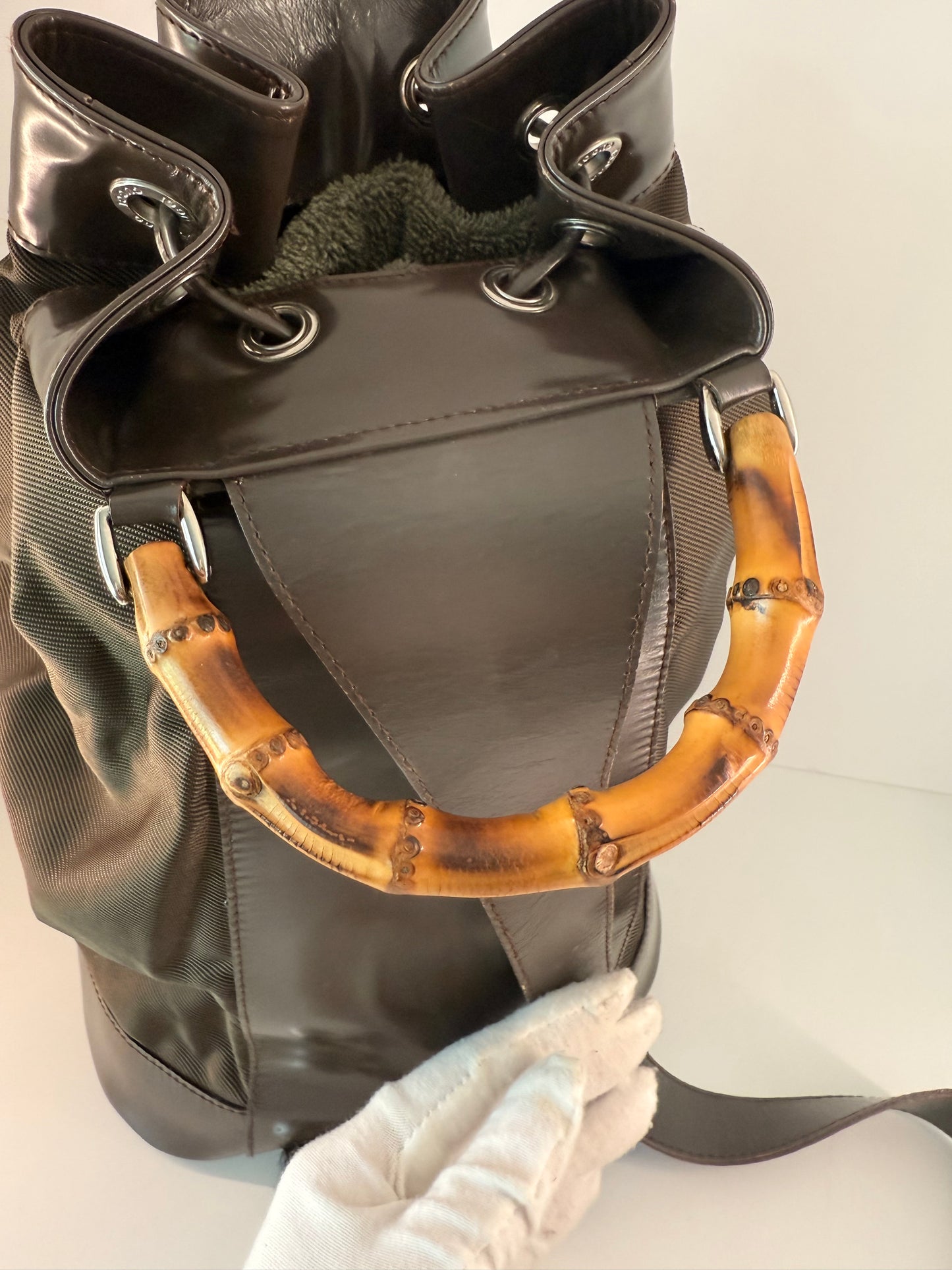 Gucci Vintage Nylon/Leather Sling Bag