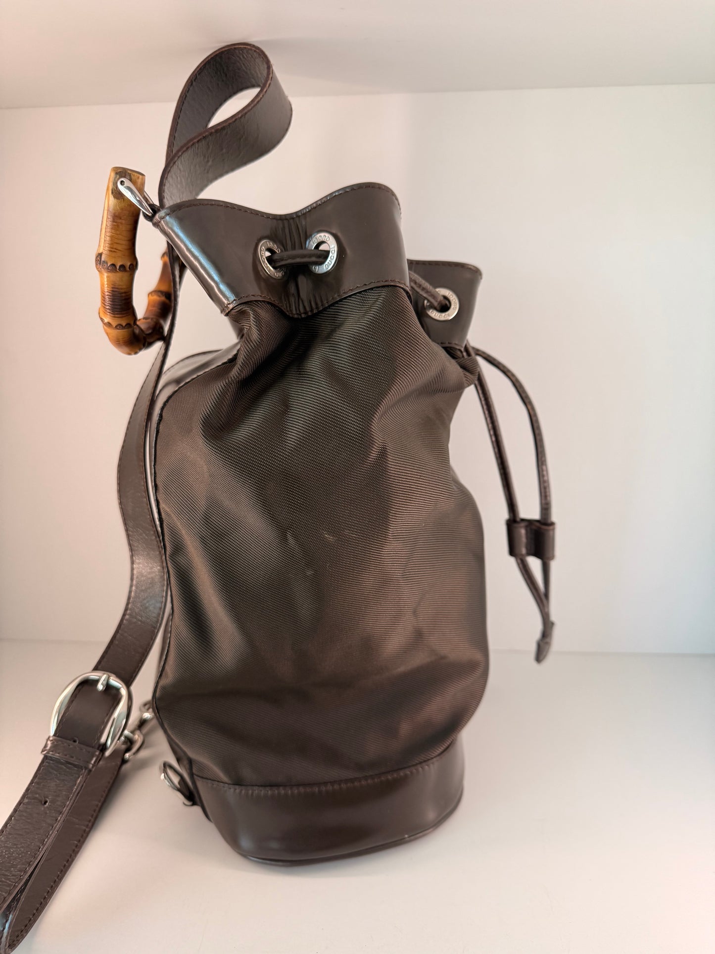 Gucci Vintage Nylon/Leather Sling Bag