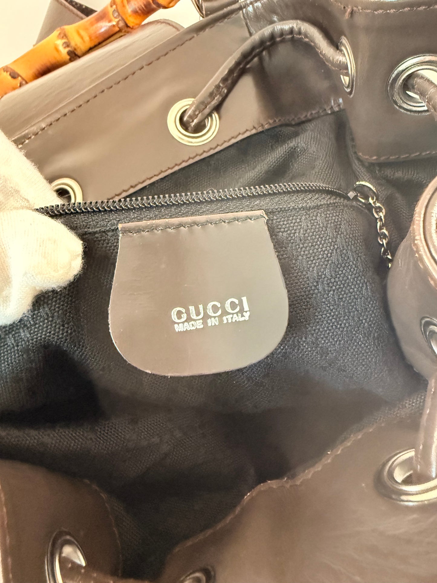 Gucci Vintage Nylon/Leather Sling Bag