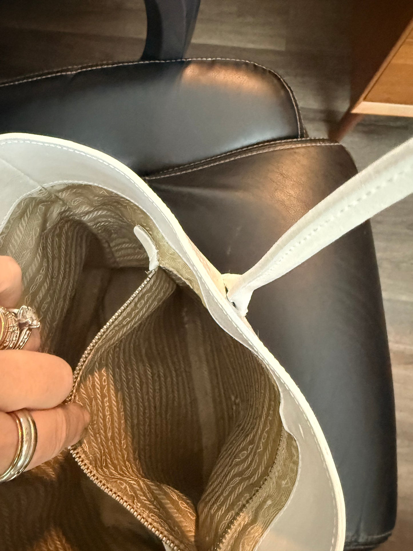 Stunning White Perforated Leather Prada Tote
