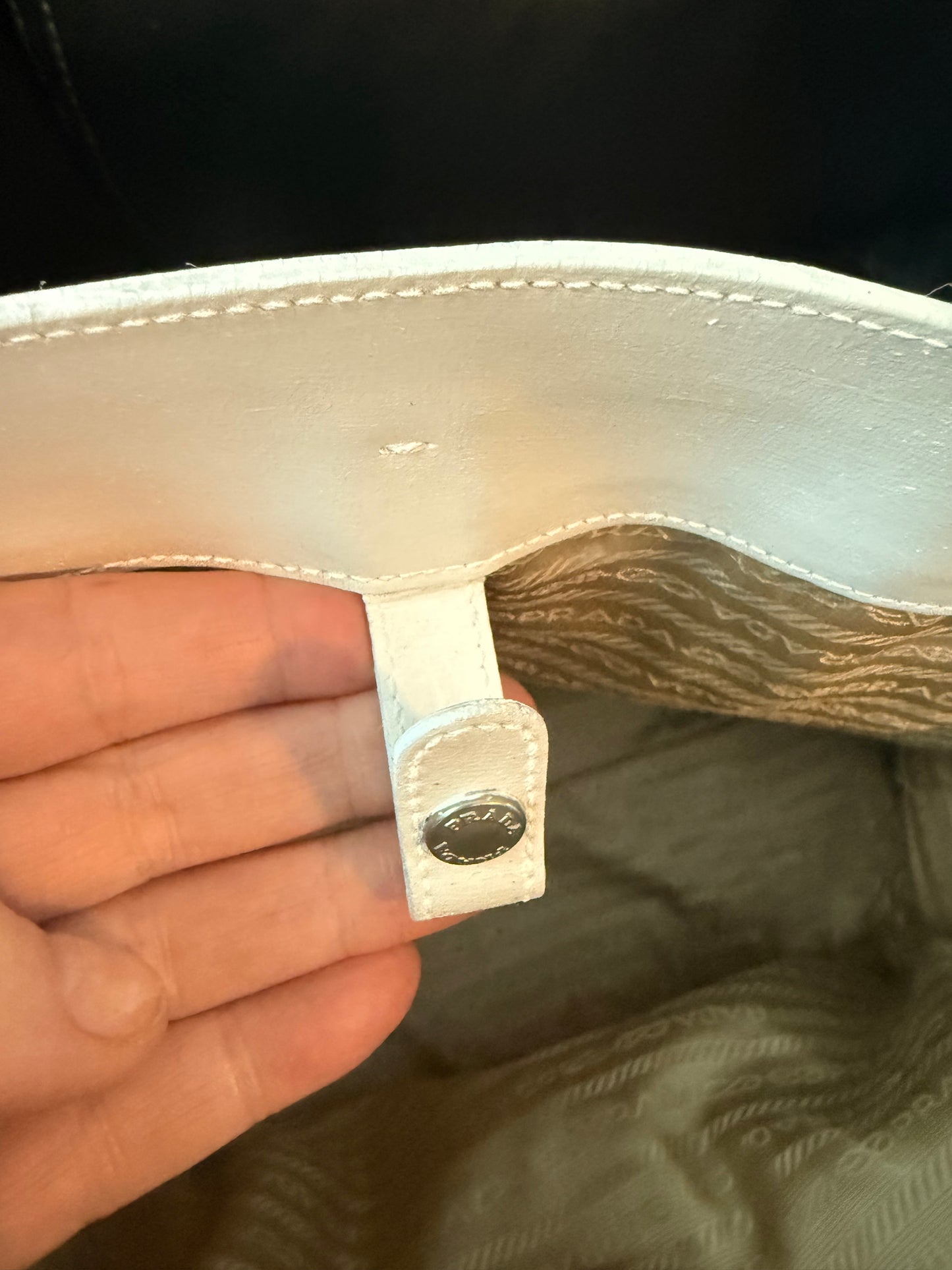 Stunning White Perforated Leather Prada Tote