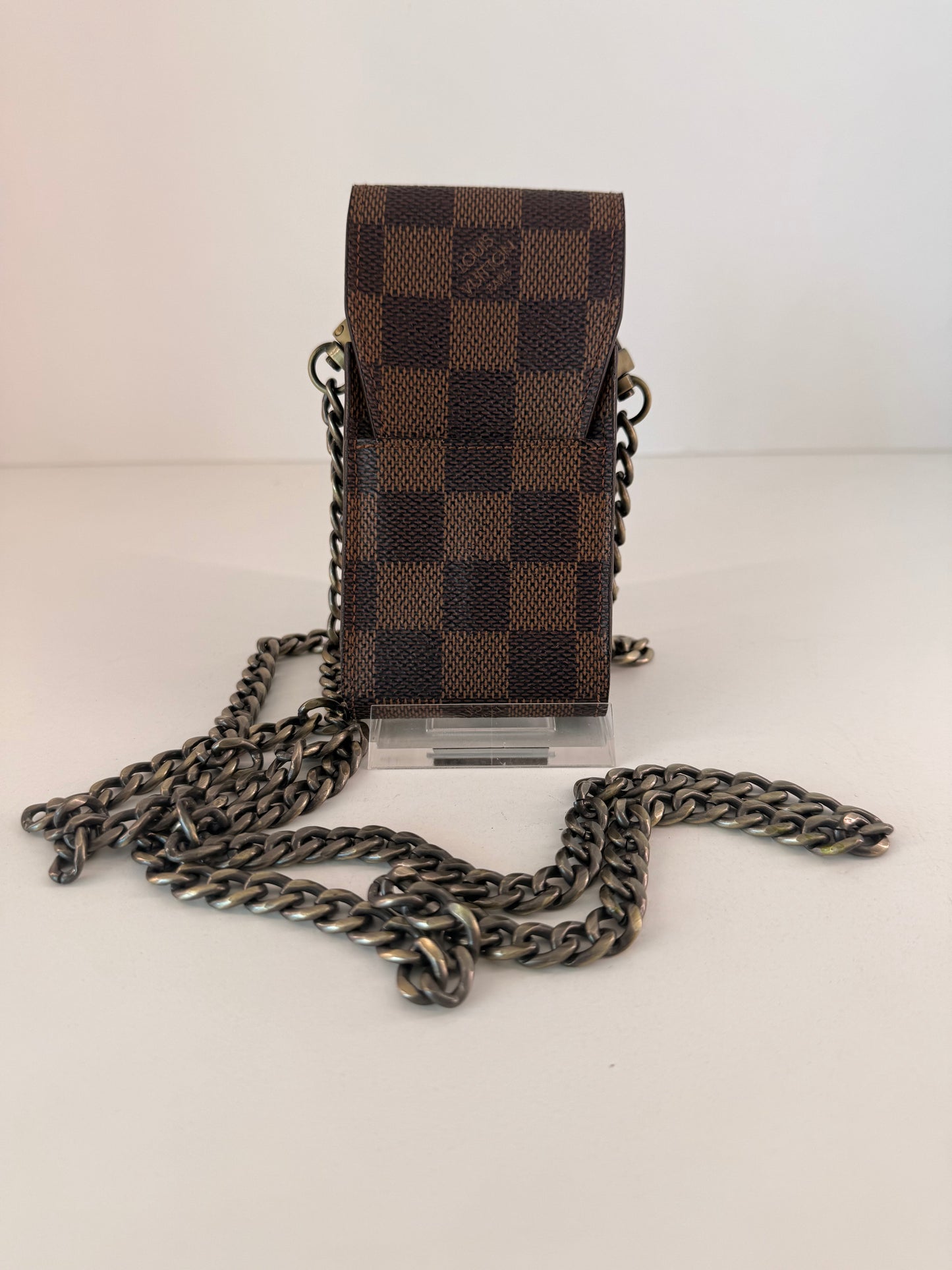 Authentic LV “Stash” Case W/ Unbranded Crossbody Chain Upcycled W/ Authentic LV Canvas