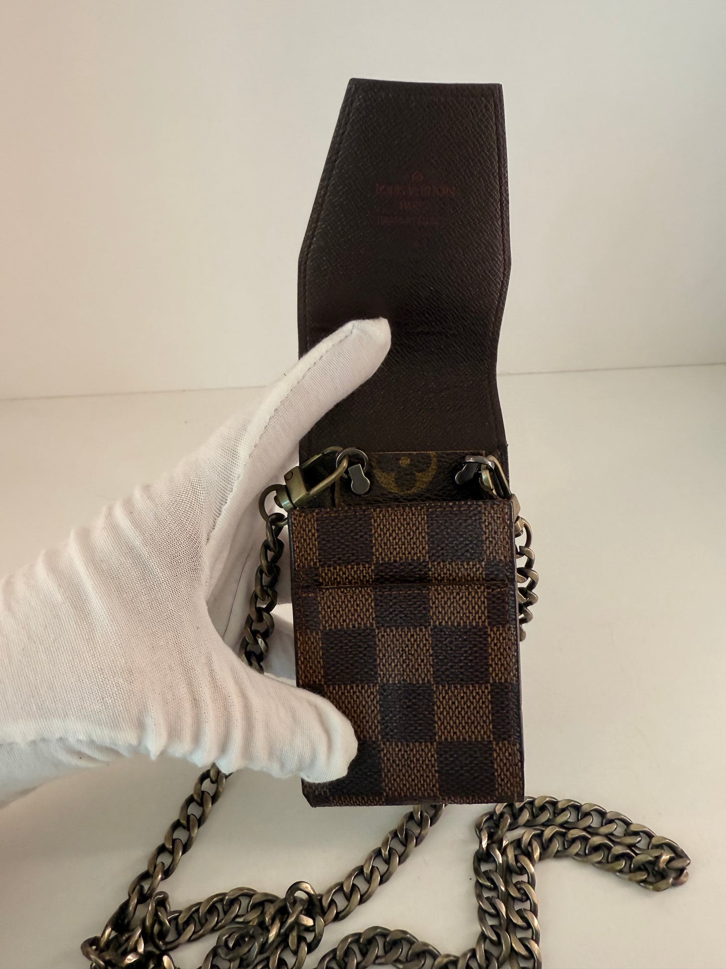 Authentic LV “Stash” Case W/ Unbranded Crossbody Chain Upcycled W/ Authentic LV Canvas