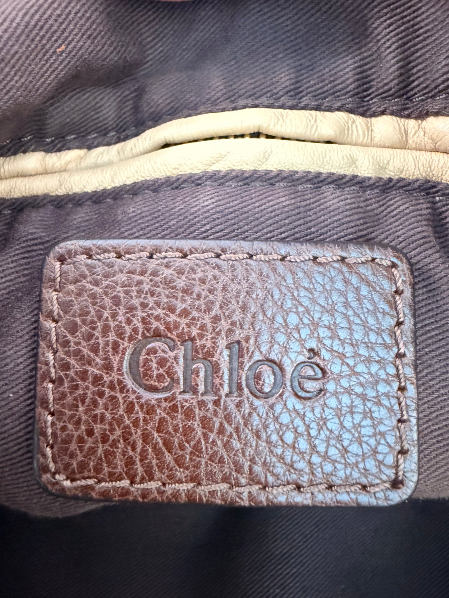VINTAGE BOHO CHIC Chloe Paraty Brown Leather Two Way Bag w/ FANTASTIC Brass Hardware