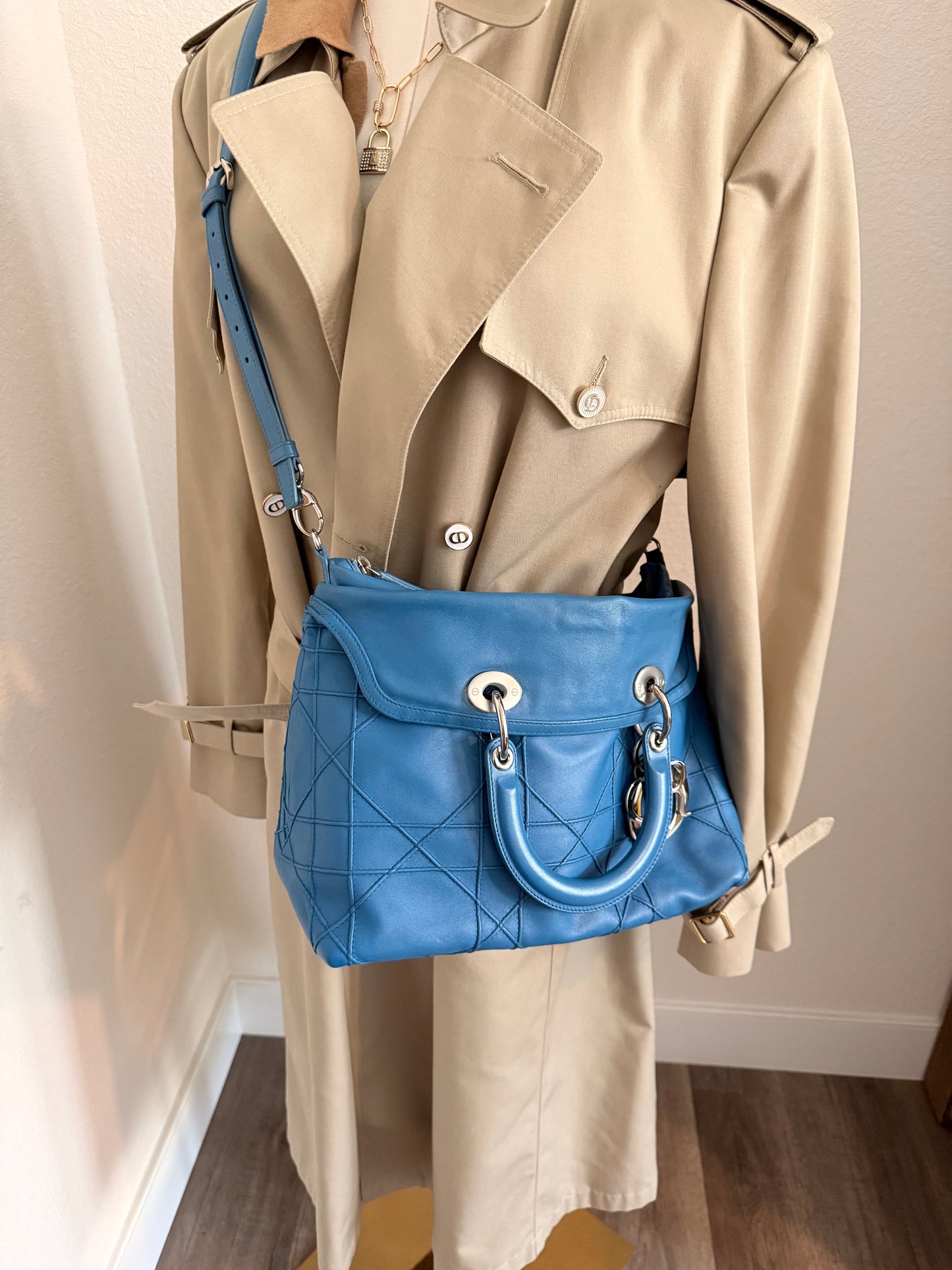 Stunning Authentic Christian Dior Granville Tote Bag w/ Crossbody Strap - Like New