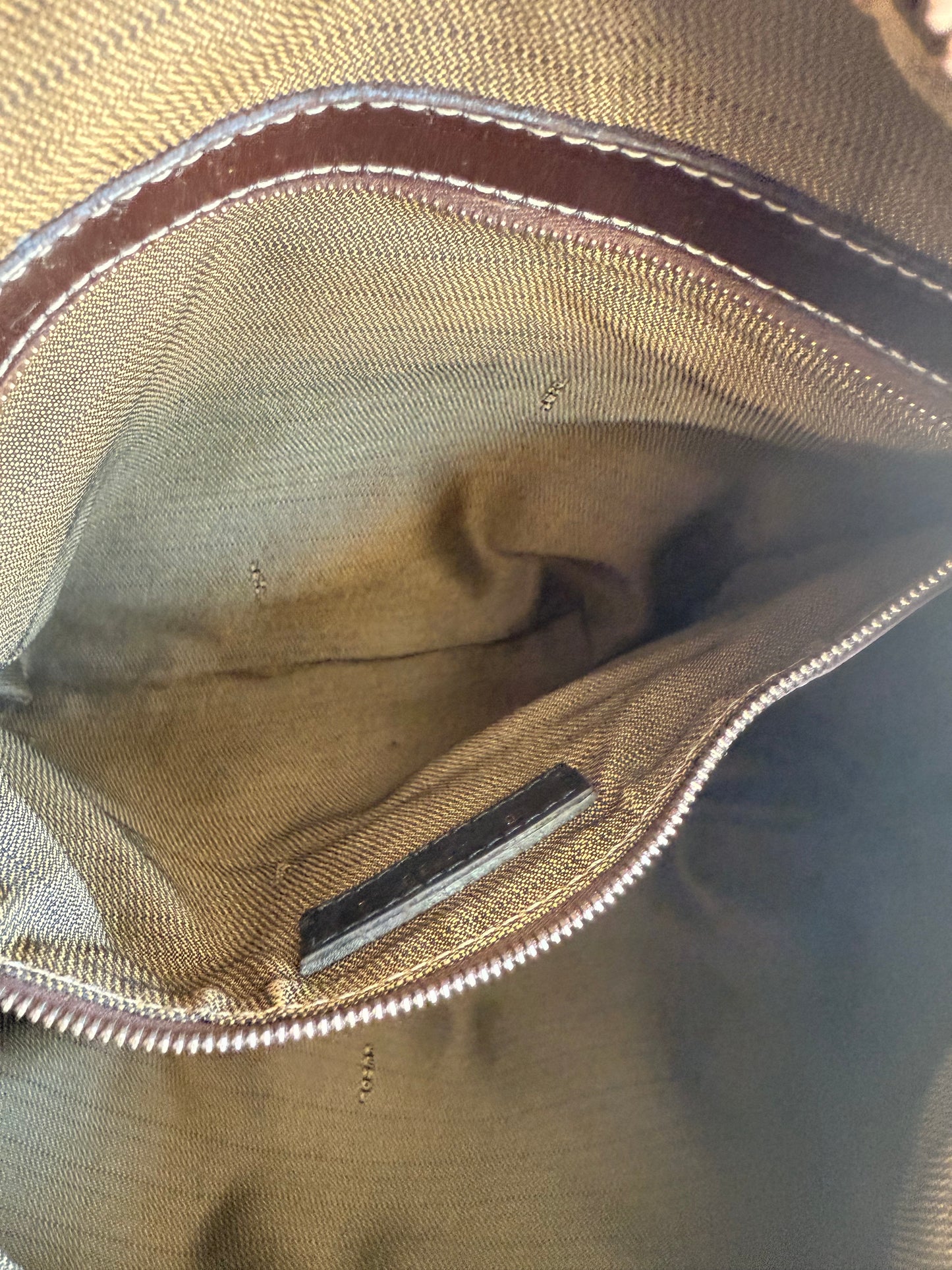 Fendi Large FF Hobo Silhouette Zip Shoulder Bag with Leather Strap