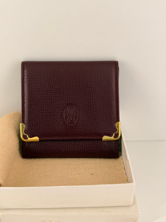 Authentic Cartier Burgundy Coin Purse