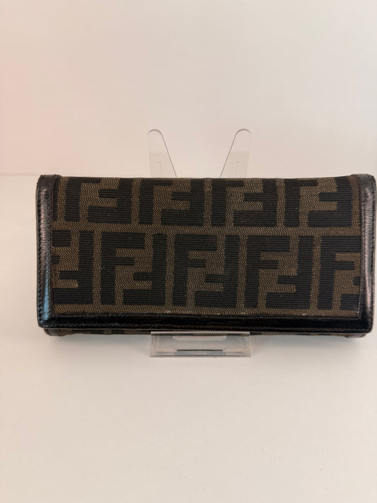 Fendi Long Zucca Bi-Fold Wallet Beautifully Refurbished