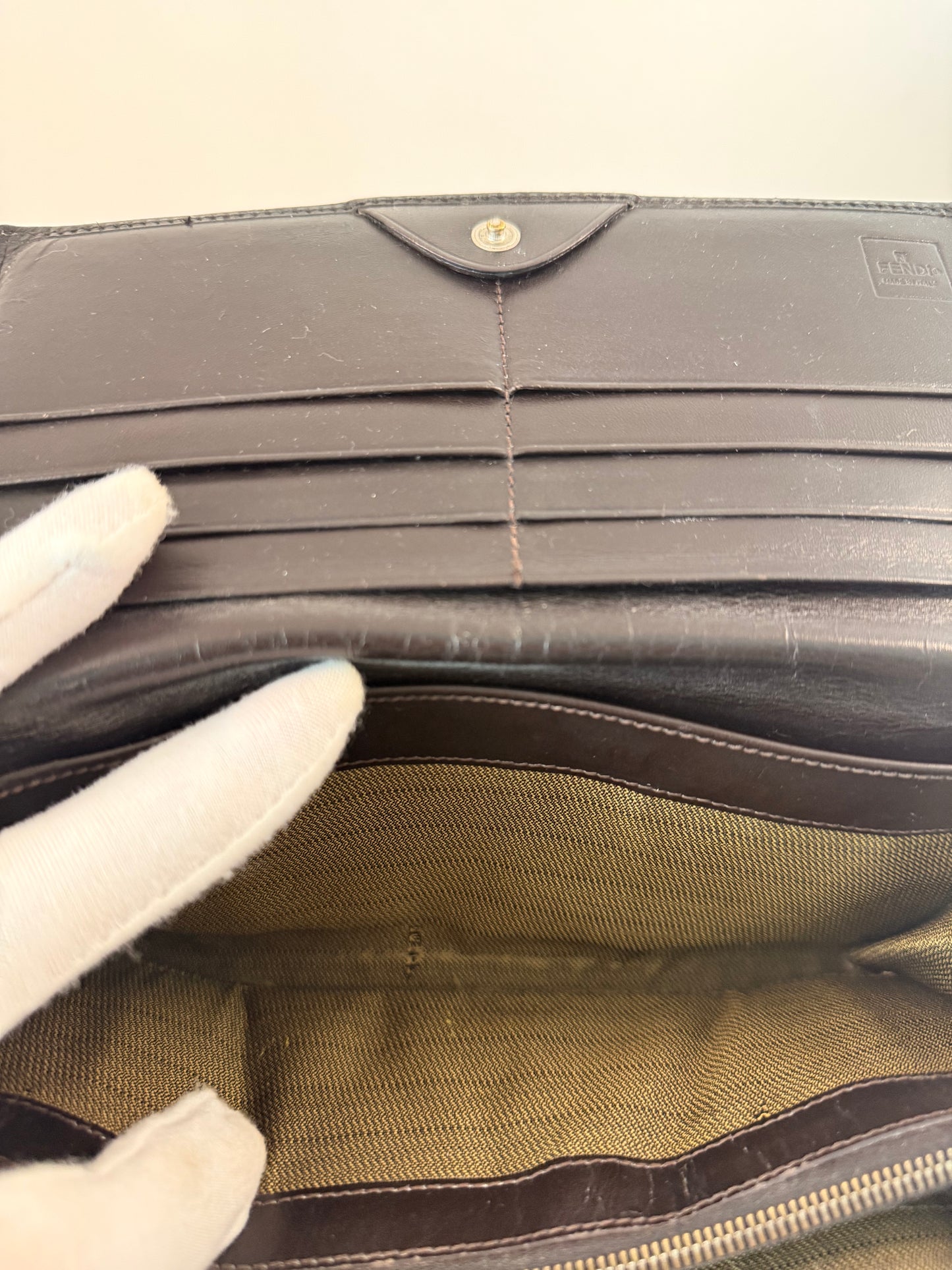 Fendi Long Zucca Bi-Fold Wallet Beautifully Refurbished