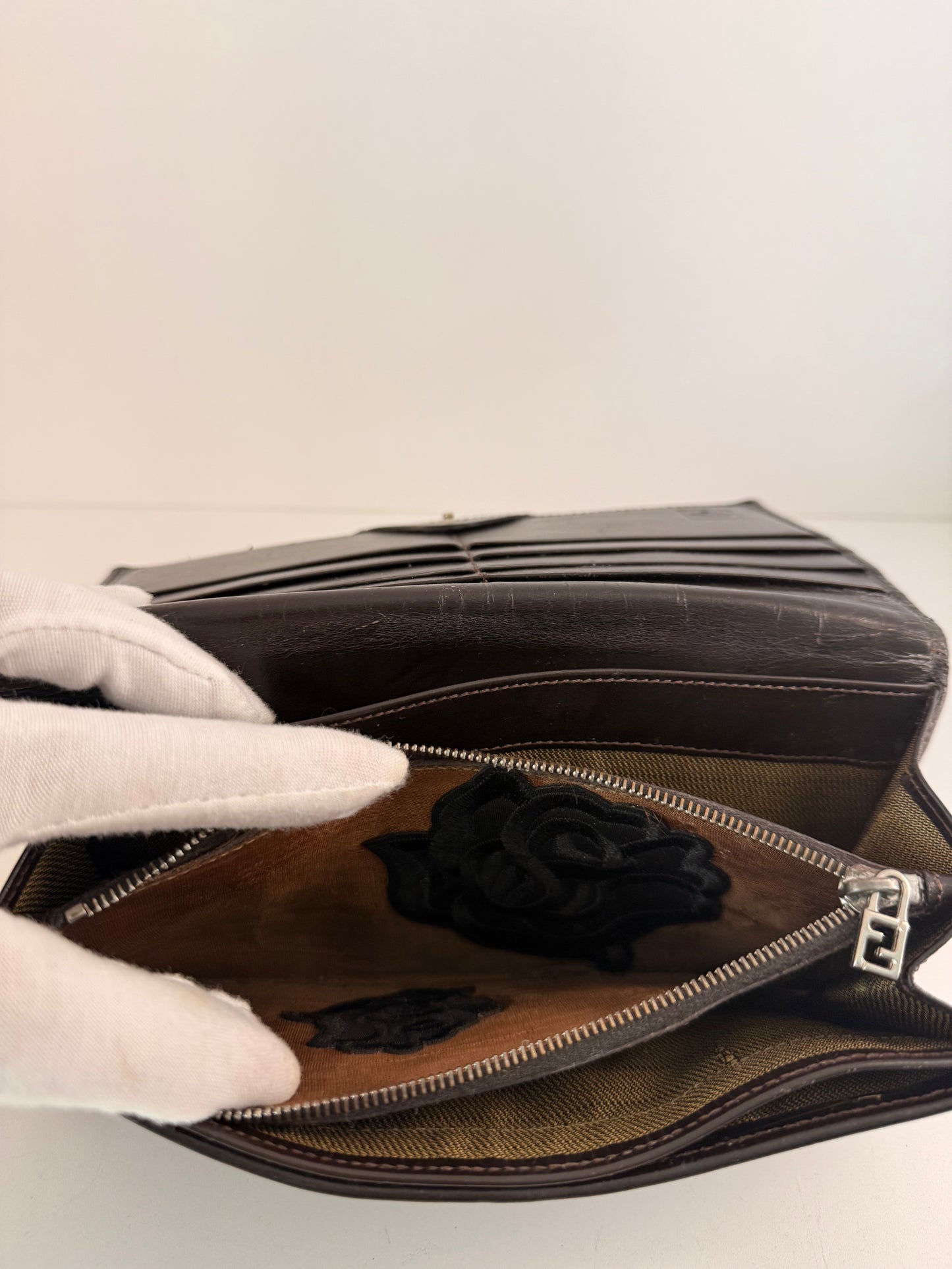 Fendi Long Zucca Bi-Fold Wallet Beautifully Refurbished