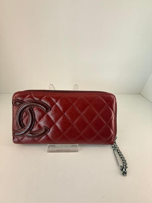 Chanel Cambon Long Red Zip Wallet