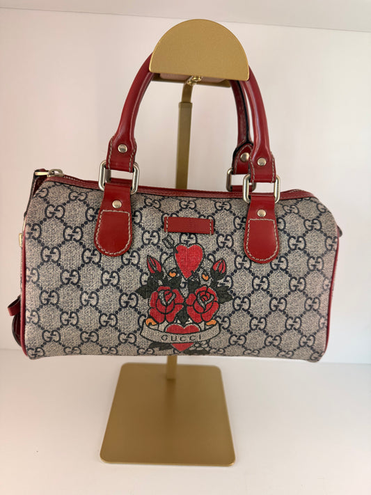 Authentic “Limited Edition” Gucci Red Tattoo Boston Bag