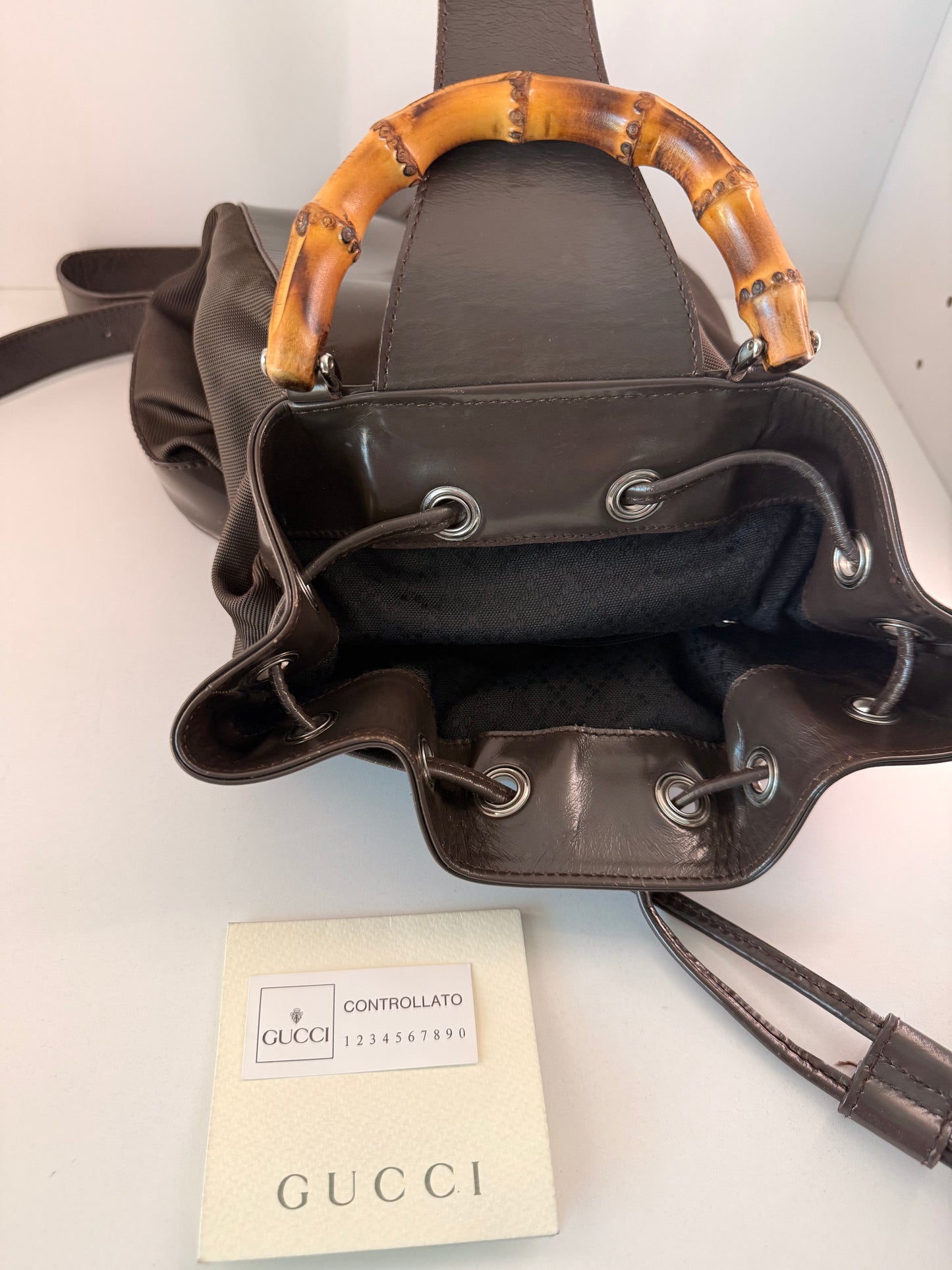 Gucci Vintage Nylon/Leather Sling Bag