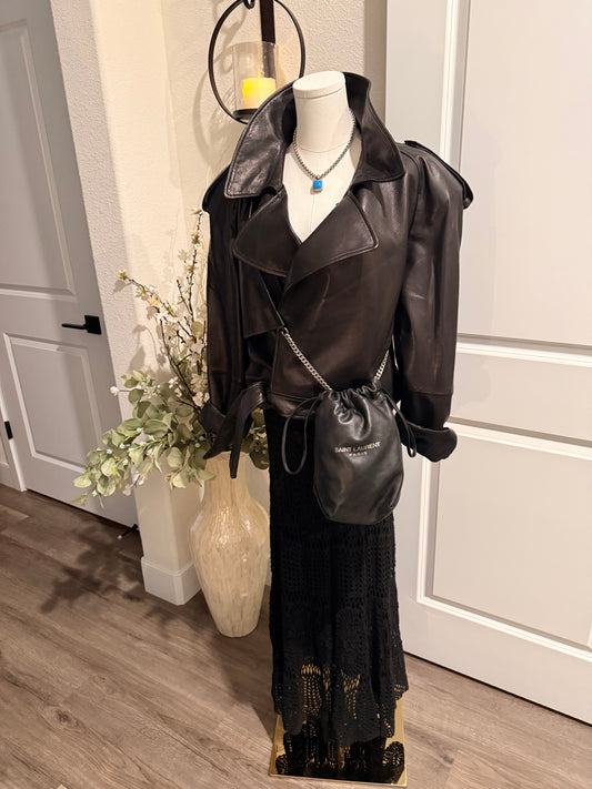 Authentic YSL small Teddy Bucket w/ Silver Hardware