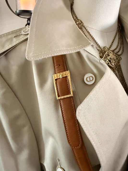 Authentic Christian Dior Brown Leather Crossbody/Shoulder Bag